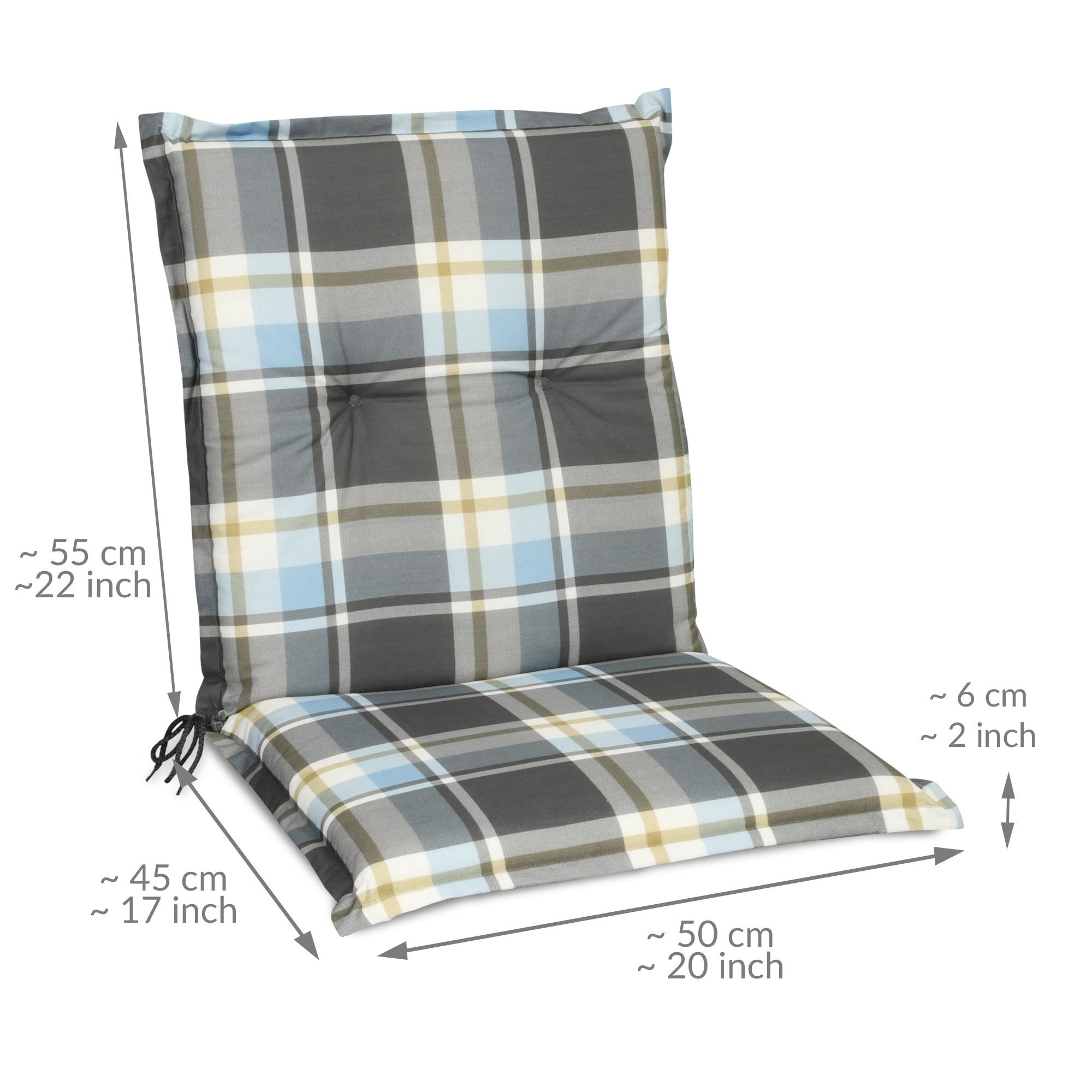 Beautissu Niederlehner Stuhlauflage 100x50x6 cm  – Gartenstuhl Sitzkis