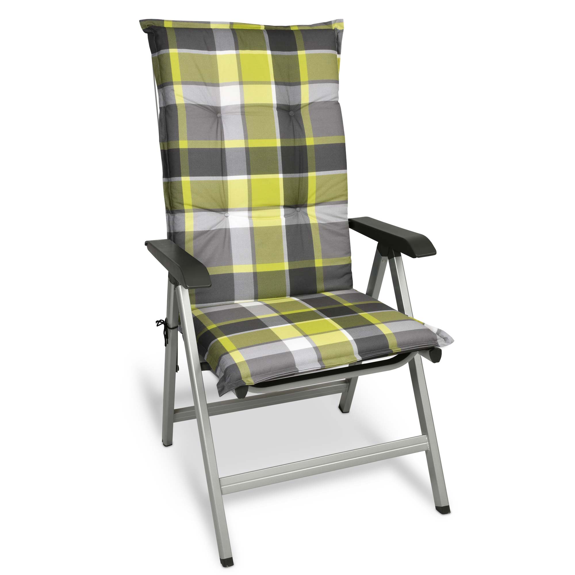 Beautissu Hochlehner Stuhlauflage 120x50x6 cm  – Gartenstuhl Sitzkisse