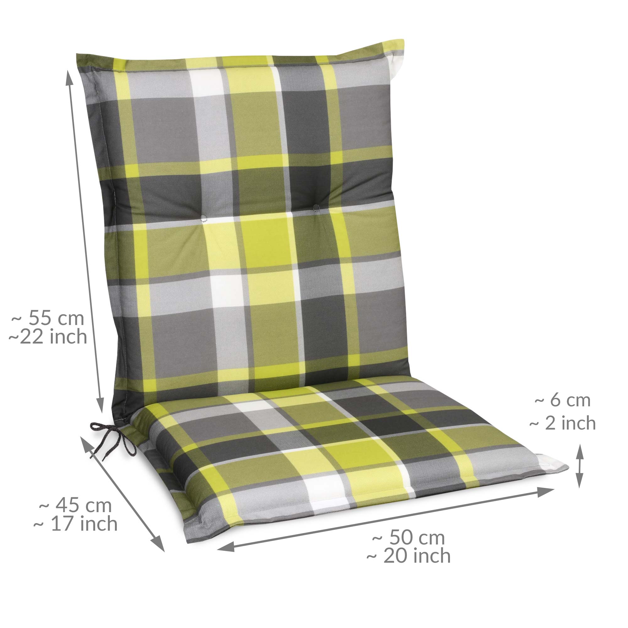 Beautissu Niederlehner Stuhlauflage 100x50x6 cm  – Gartenstuhl Sitzkis