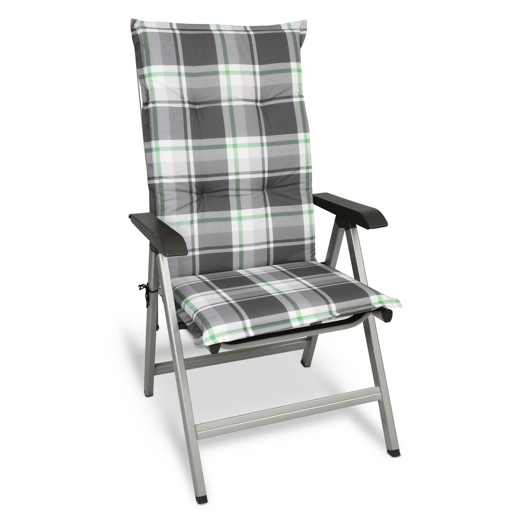 Beautissu Hochlehner Stuhlauflage 120x50x6 cm  – Gartenstuhl Sitzkisse