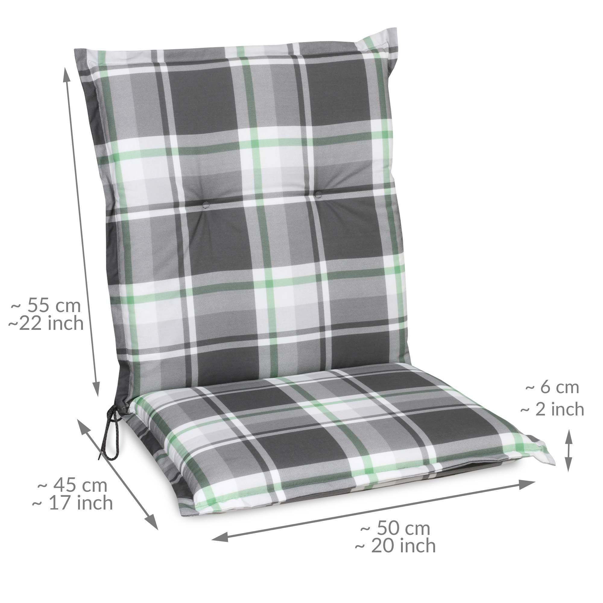 Beautissu Niederlehner Stuhlauflage 100x50x6 cm  – Gartenstuhl Sitzkis