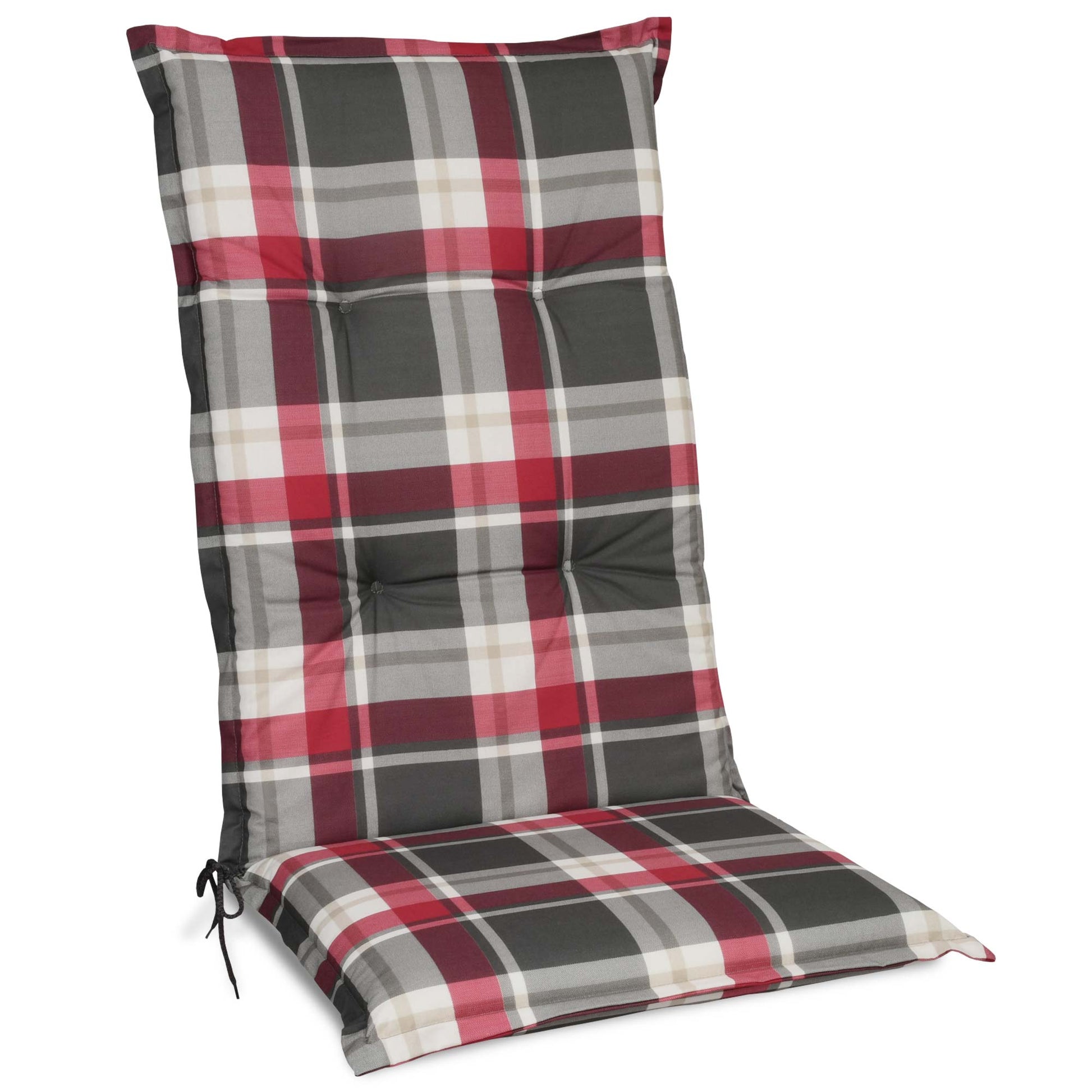 Beautissu Hochlehner Stuhlauflage 120x50x6 cm  – Gartenstuhl Sitzkisse