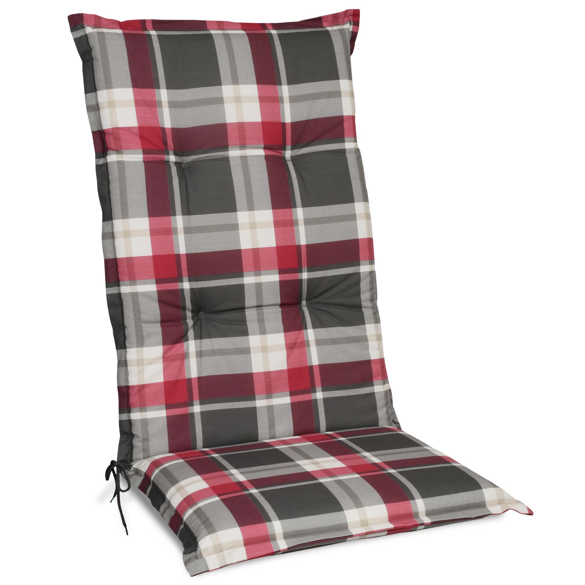 Beautissu Hochlehner Stuhlauflage 120x50x6 cm  – Gartenstuhl Sitzkisse