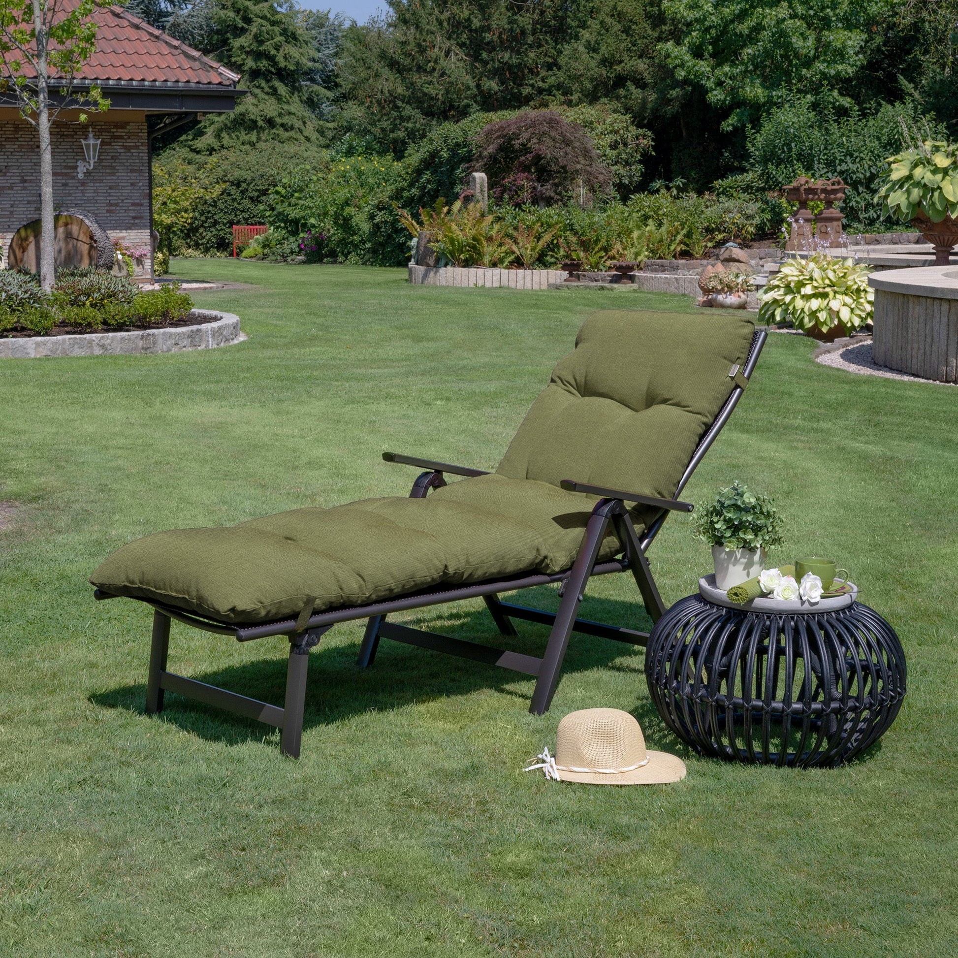 Beautissu Gartenliegenauflage 8 cm Polsterung UV-beständig Made in EU