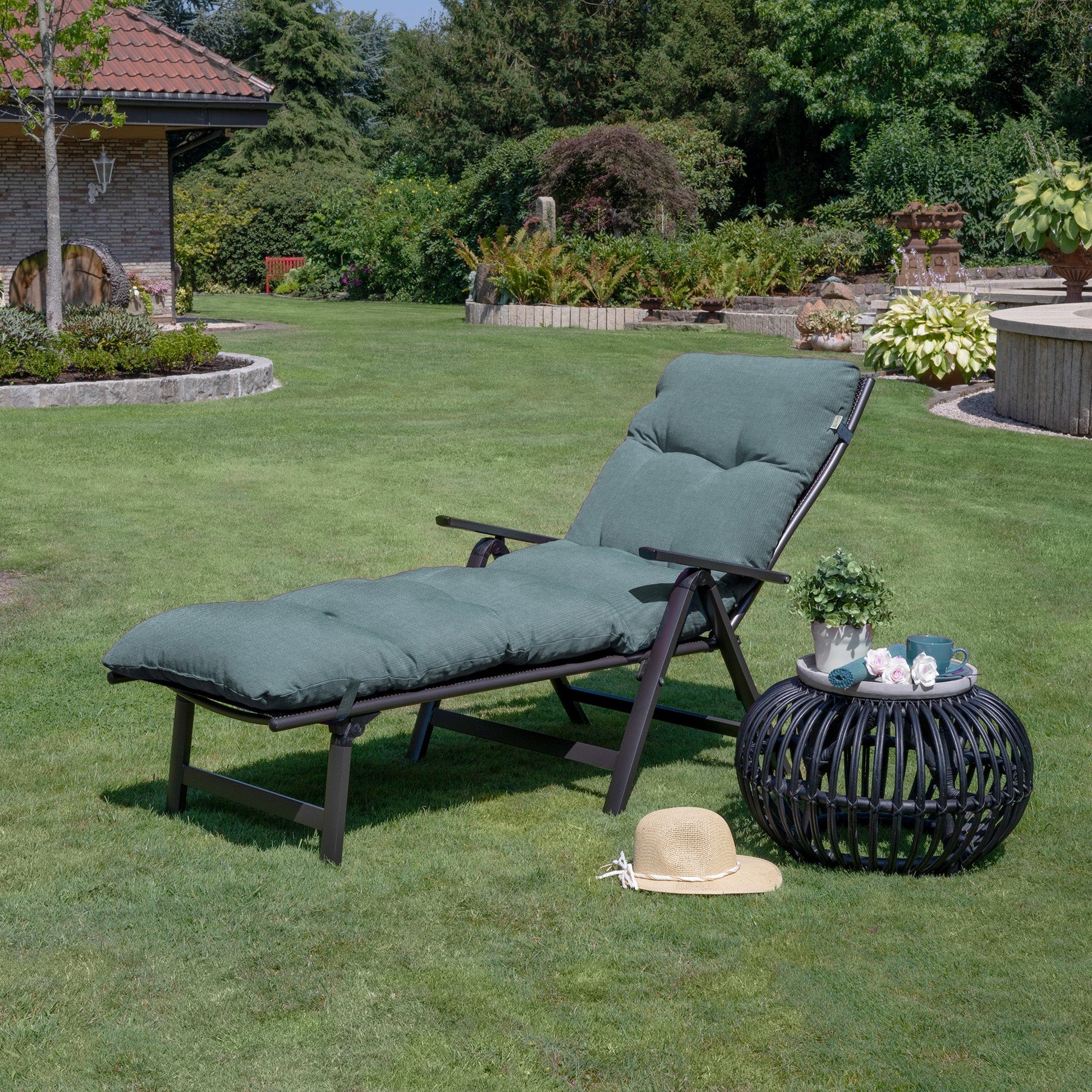 Beautissu Gartenliegenauflage Flair RL mit 8 cm Polsterung UV-beständig und OEKO-TEX zertifiziert
