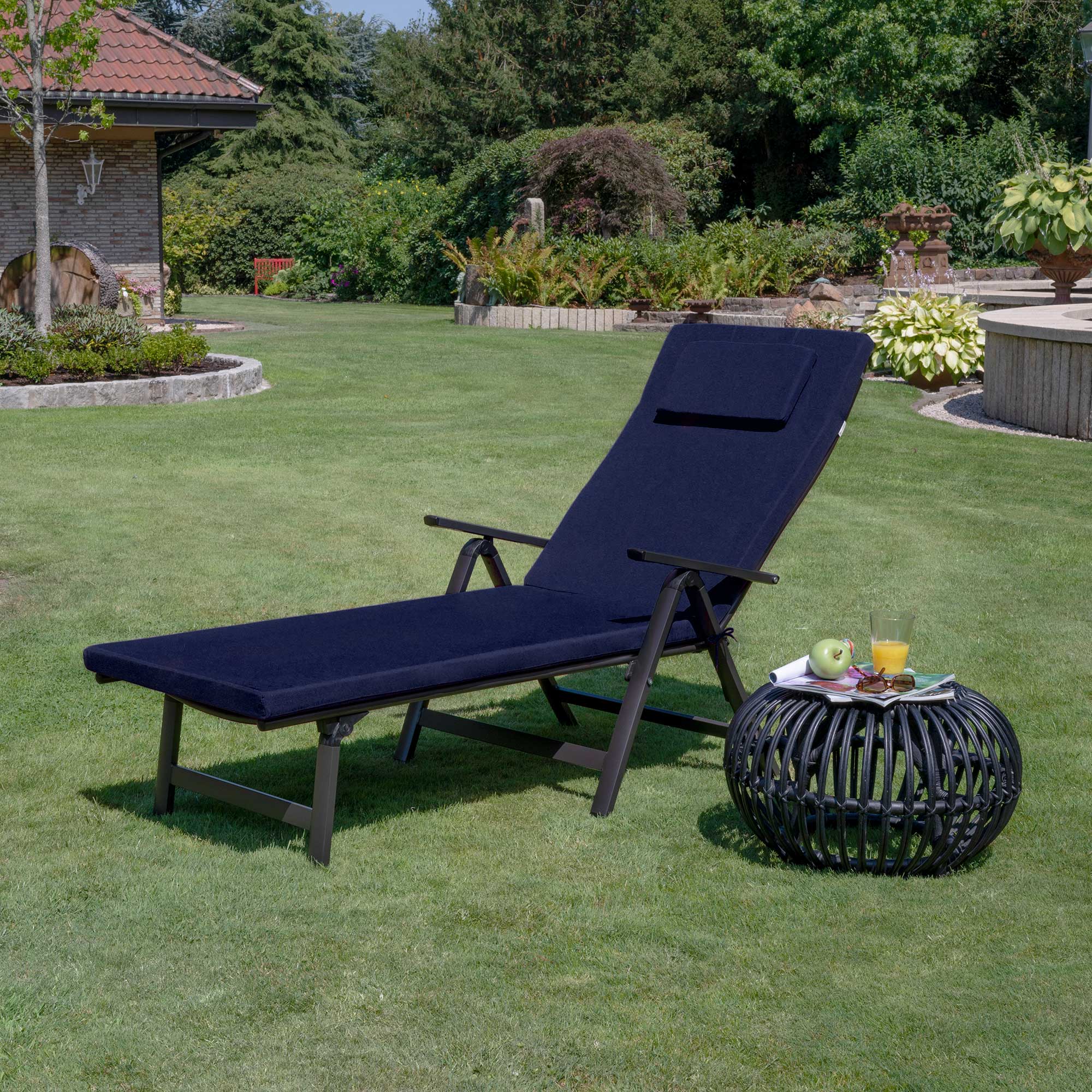 Beautissu Gartenliegenauflage Loft RL mit UV-beständigem Polyesterbezug und 5 cm Polyurethan-Polsterung für Outdoor Liegestuhl