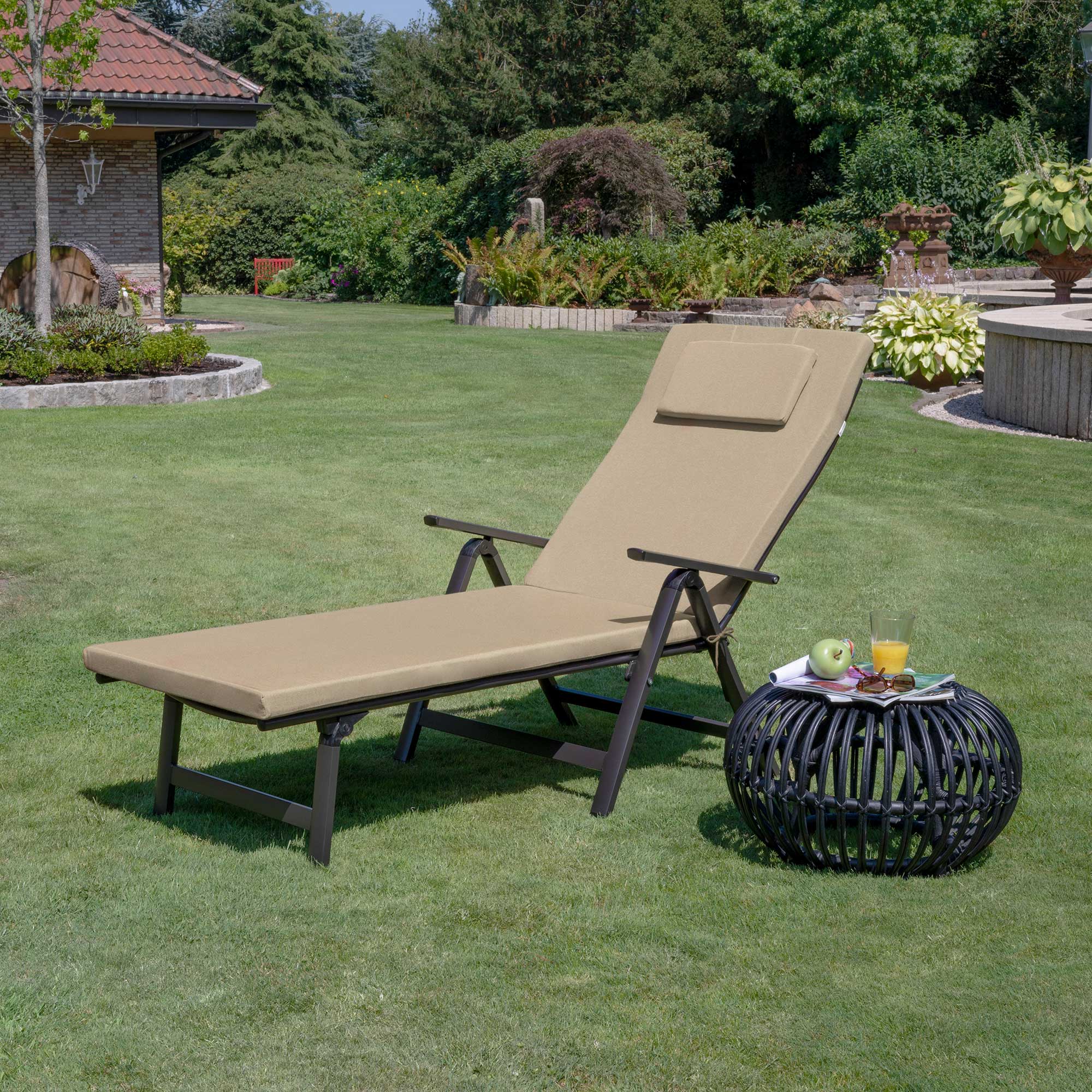 Beautissu Gartenliegenauflage Loft RL, 200x60x5 cm, wetterfeste Polsterauflage für Outdoor Liegestuhl