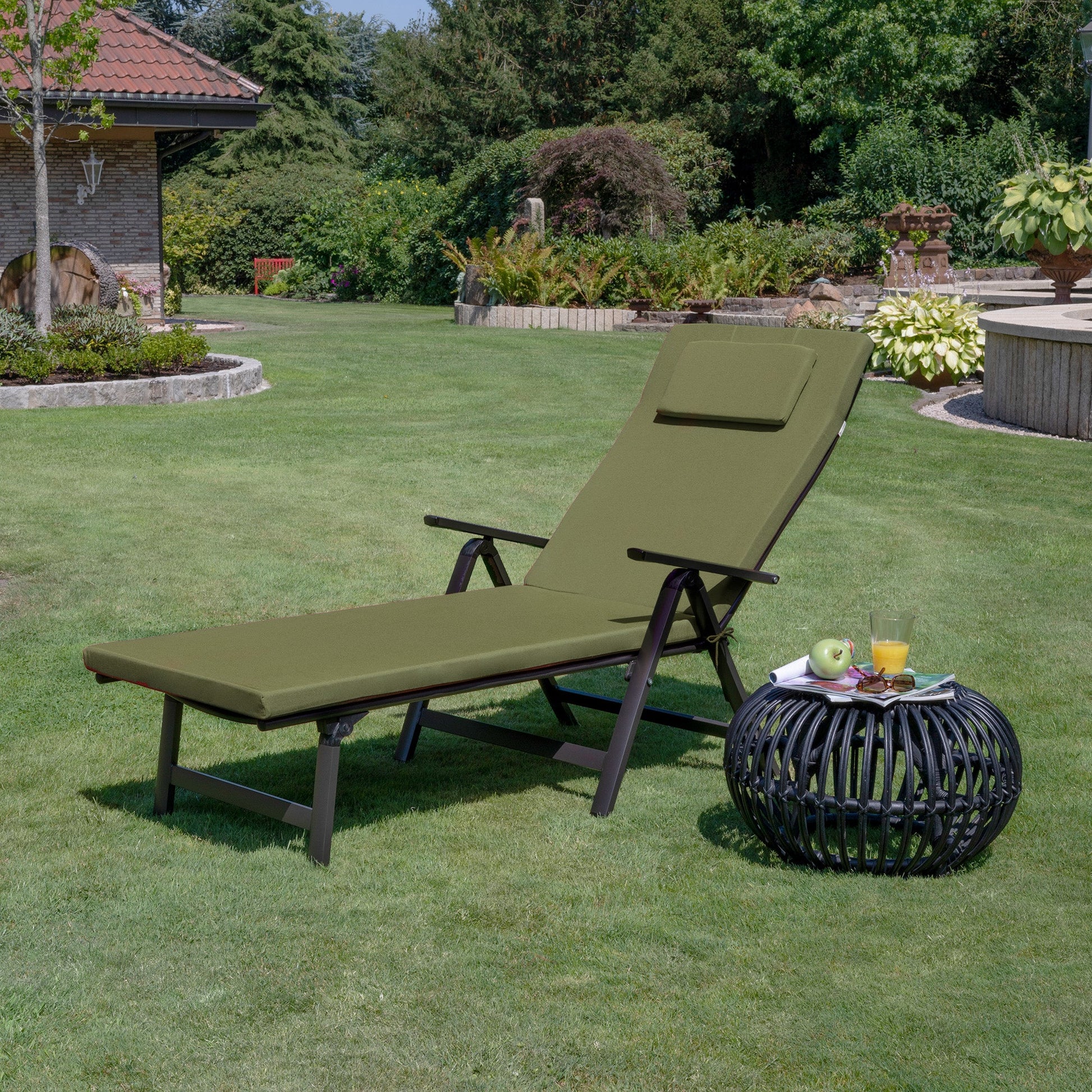 Beautissu Gartenliegenauflage Loft RL Rollliegenauflage 200x60x5 cm UV-beständig abnehmbarer Bezug Outdoor Polster