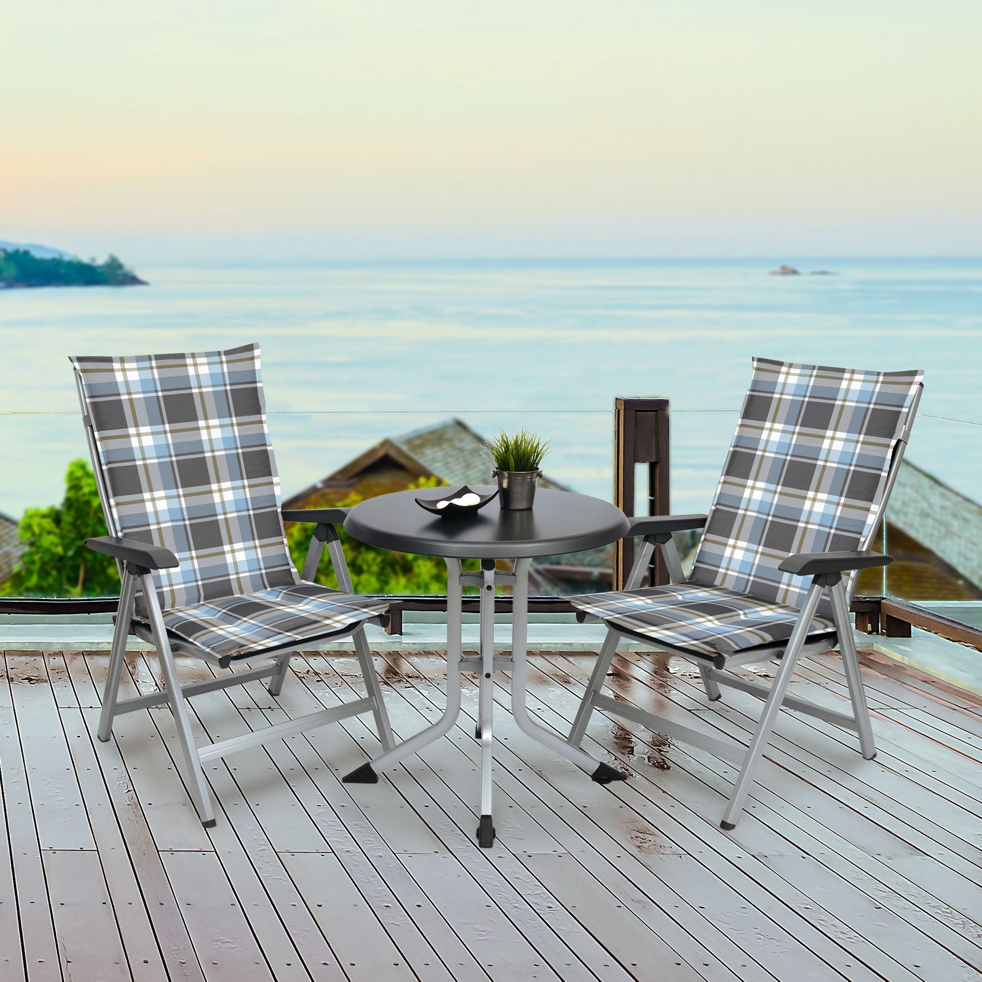 Beautissu Hochlehner Stuhlauflage 120x50x6 cm  – Gartenstuhl Sitzkisse