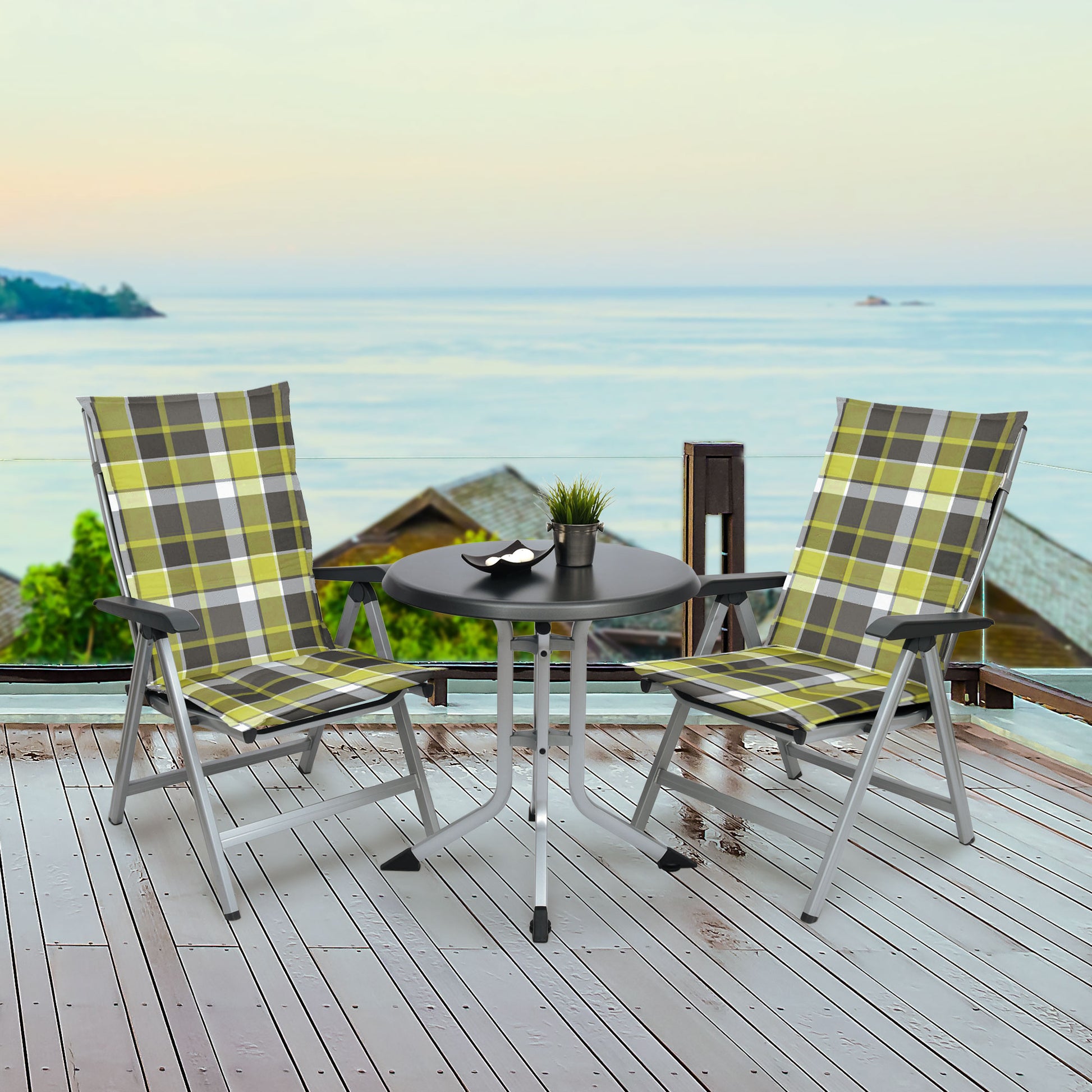 Beautissu Hochlehner Stuhlauflage 120x50x6 cm  – Gartenstuhl Sitzkisse