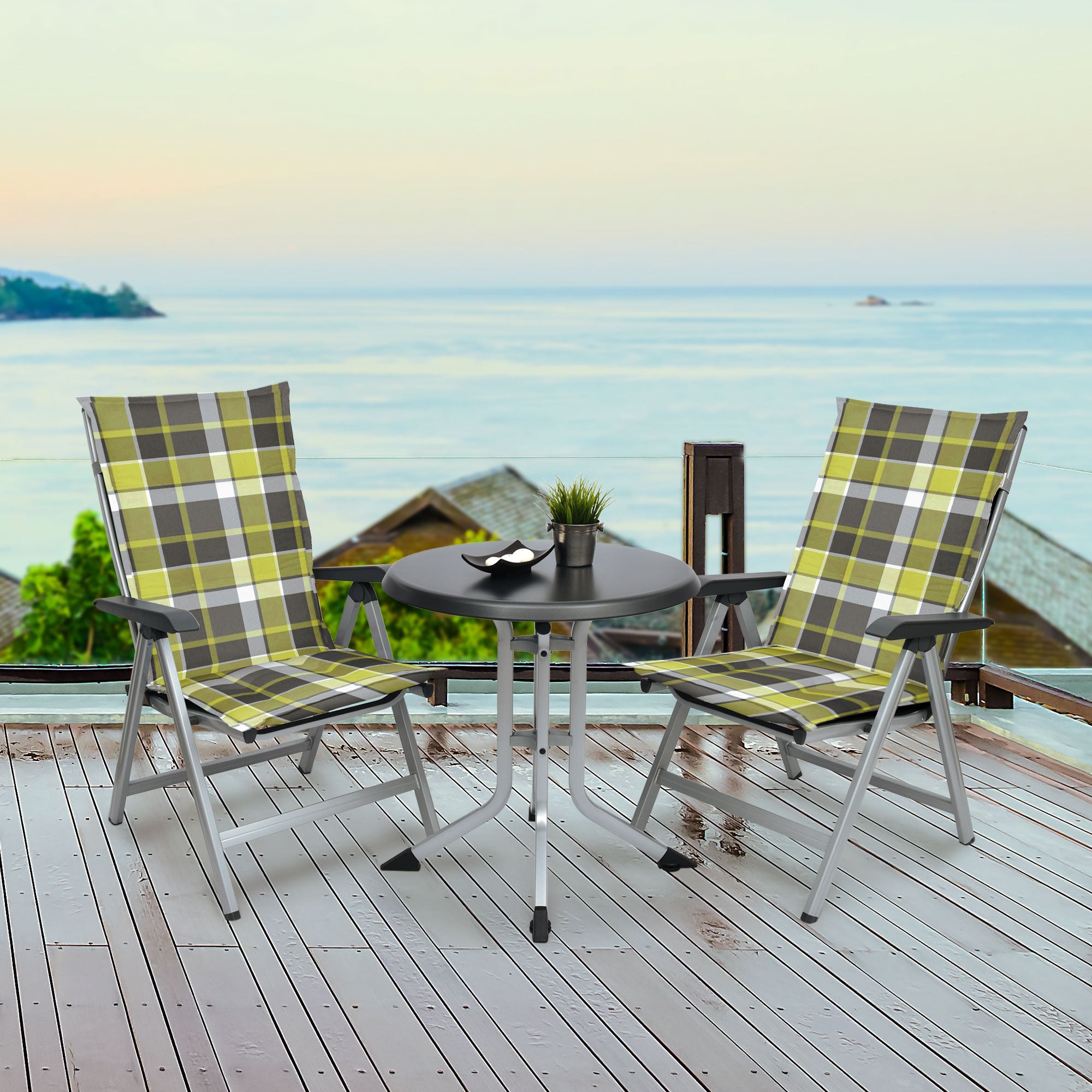 Beautissu Hochlehner Stuhlauflage 120x50x6 cm  – Gartenstuhl Sitzkisse