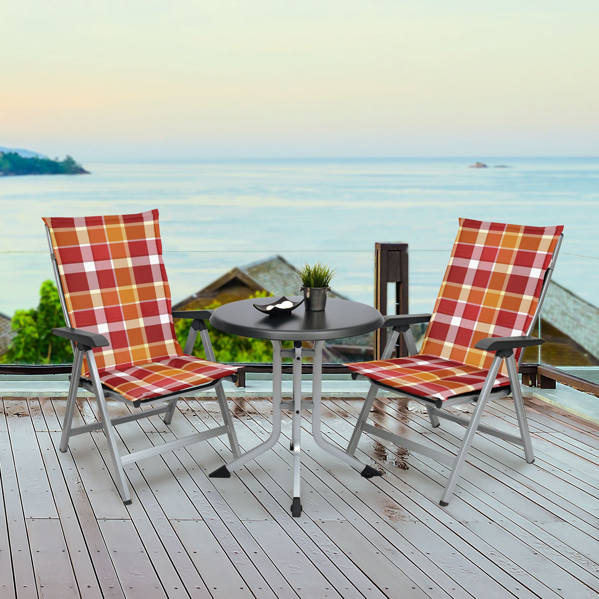 Beautissu Hochlehner Stuhlauflage 120x50x6 cm  – Gartenstuhl Sitzkisse