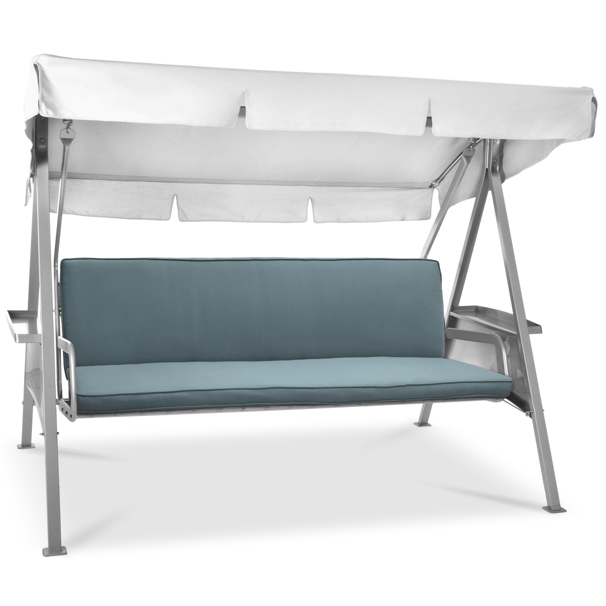 Beautissu Sitzkissen 2er Set für Hollywoodschaukel, UV-beständig, waschbar, Outdoor-Polster 180x50x6 cm