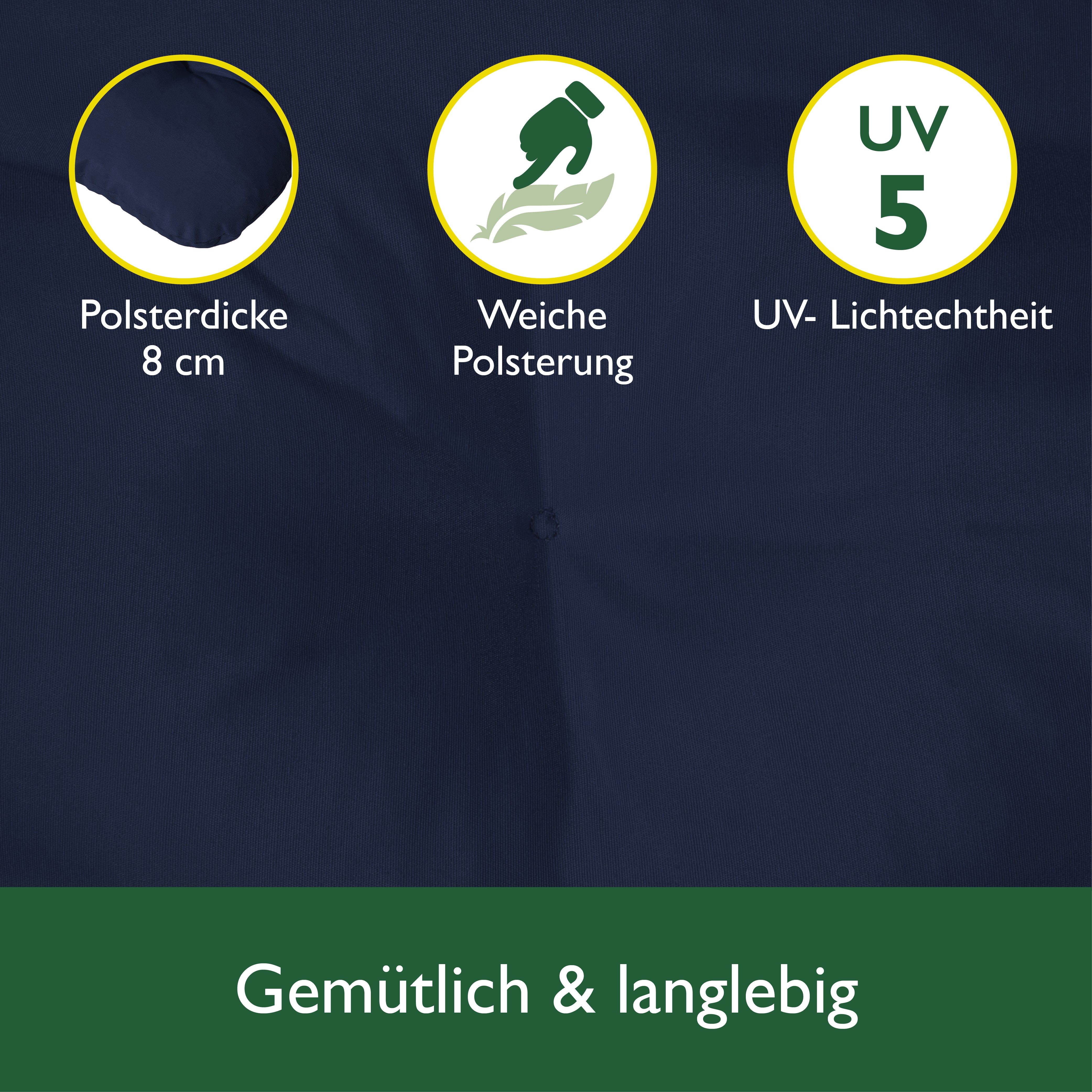 Beautissu Sitzkissen für Hollywoodschaukel mit 2 Seitenkissen 180×50×8