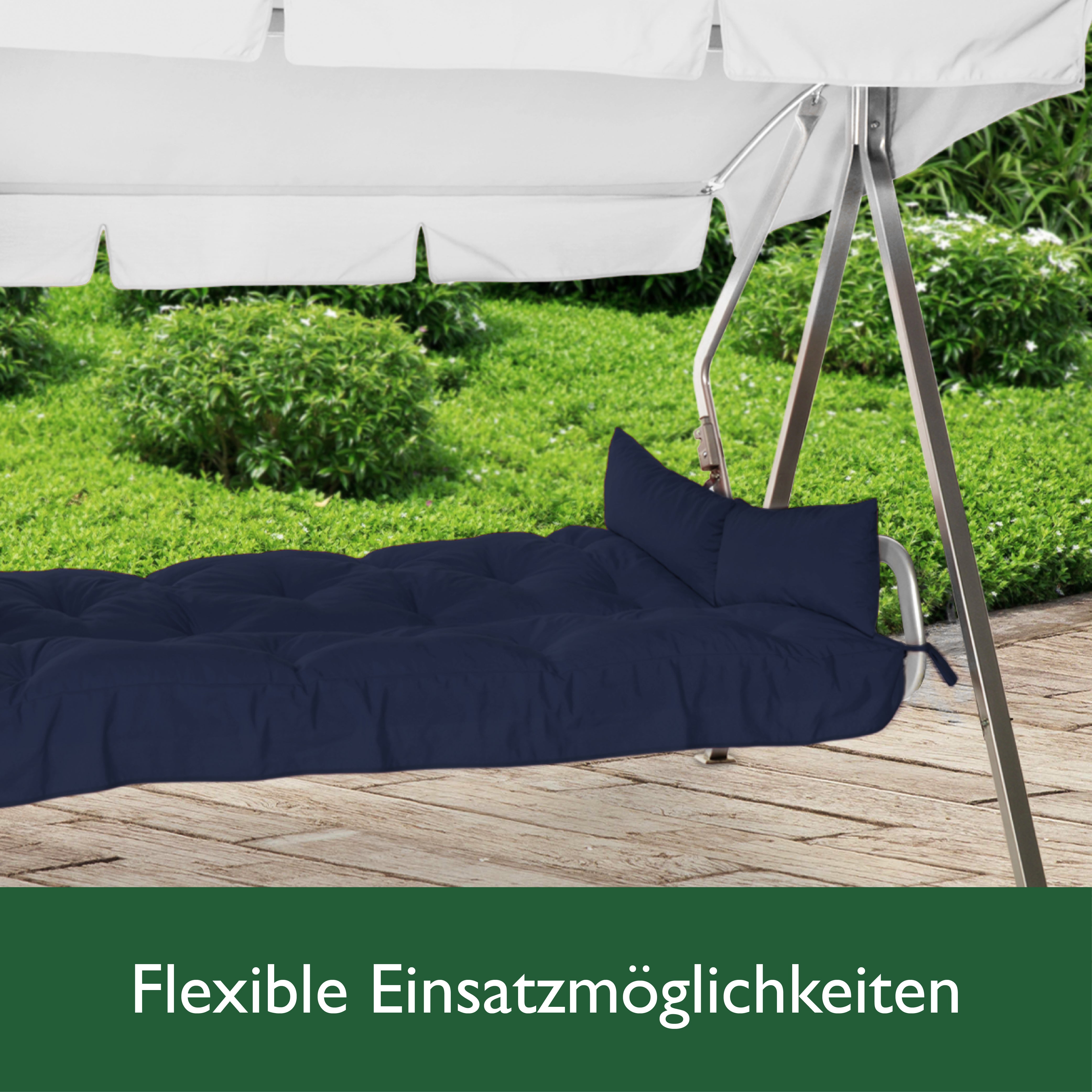Beautissu Sitzkissen für Hollywoodschaukel mit 2 Seitenkissen 180×50×8