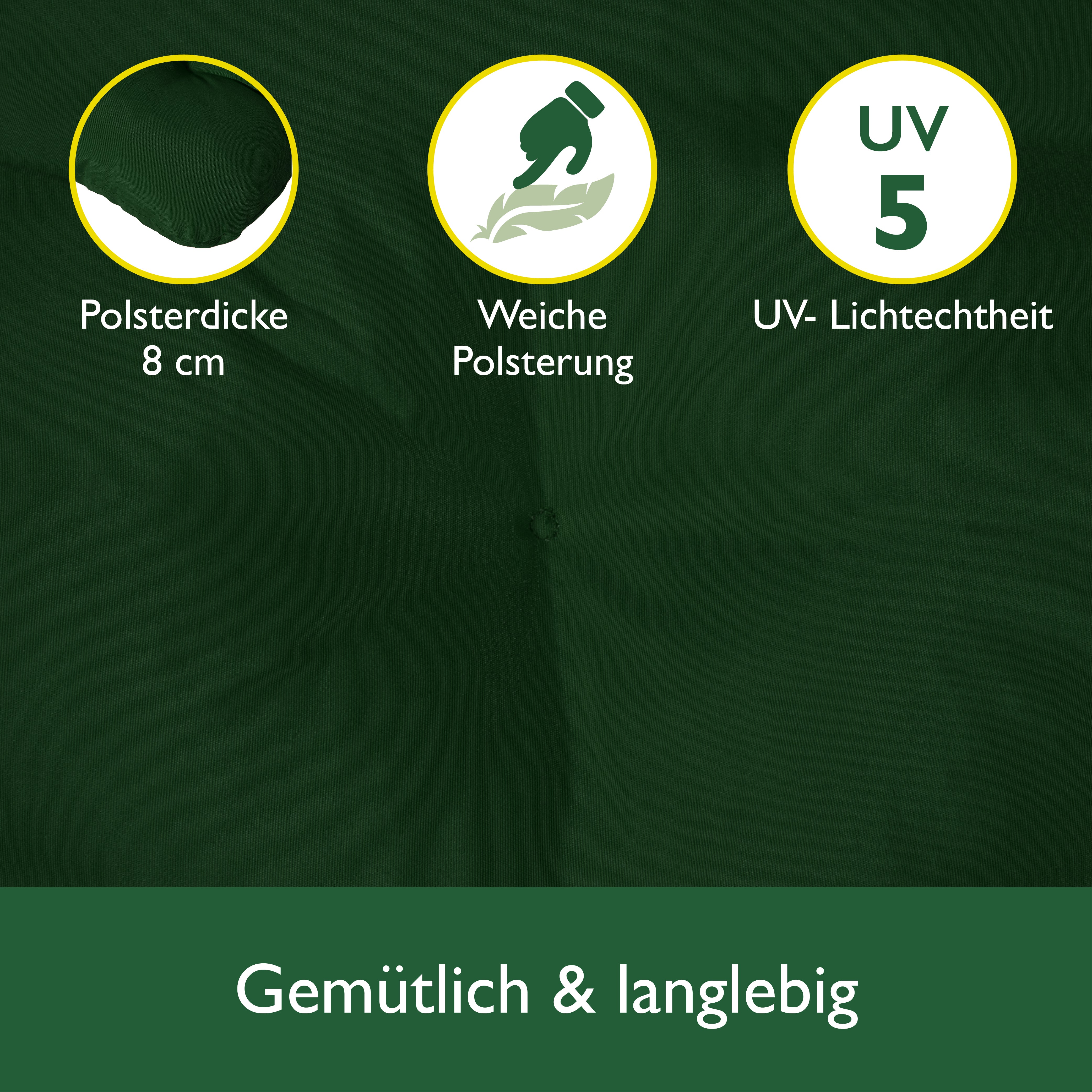 Beautissu Sitzkissen für Hollywoodschaukel mit 2 Seitenkissen 180×50×8