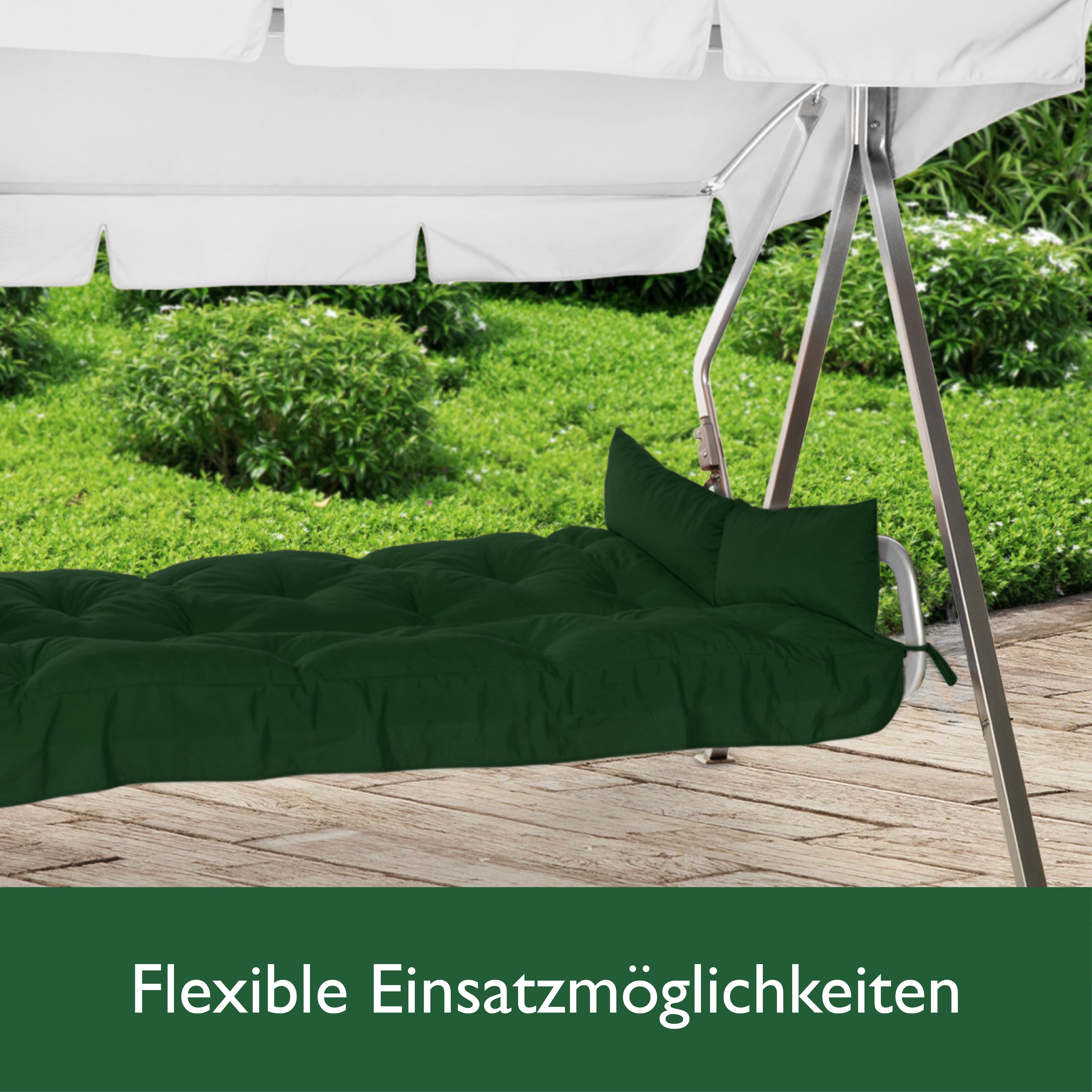 Beautissu Sitzkissen für Hollywoodschaukel mit 2 Seitenkissen 180×50×8