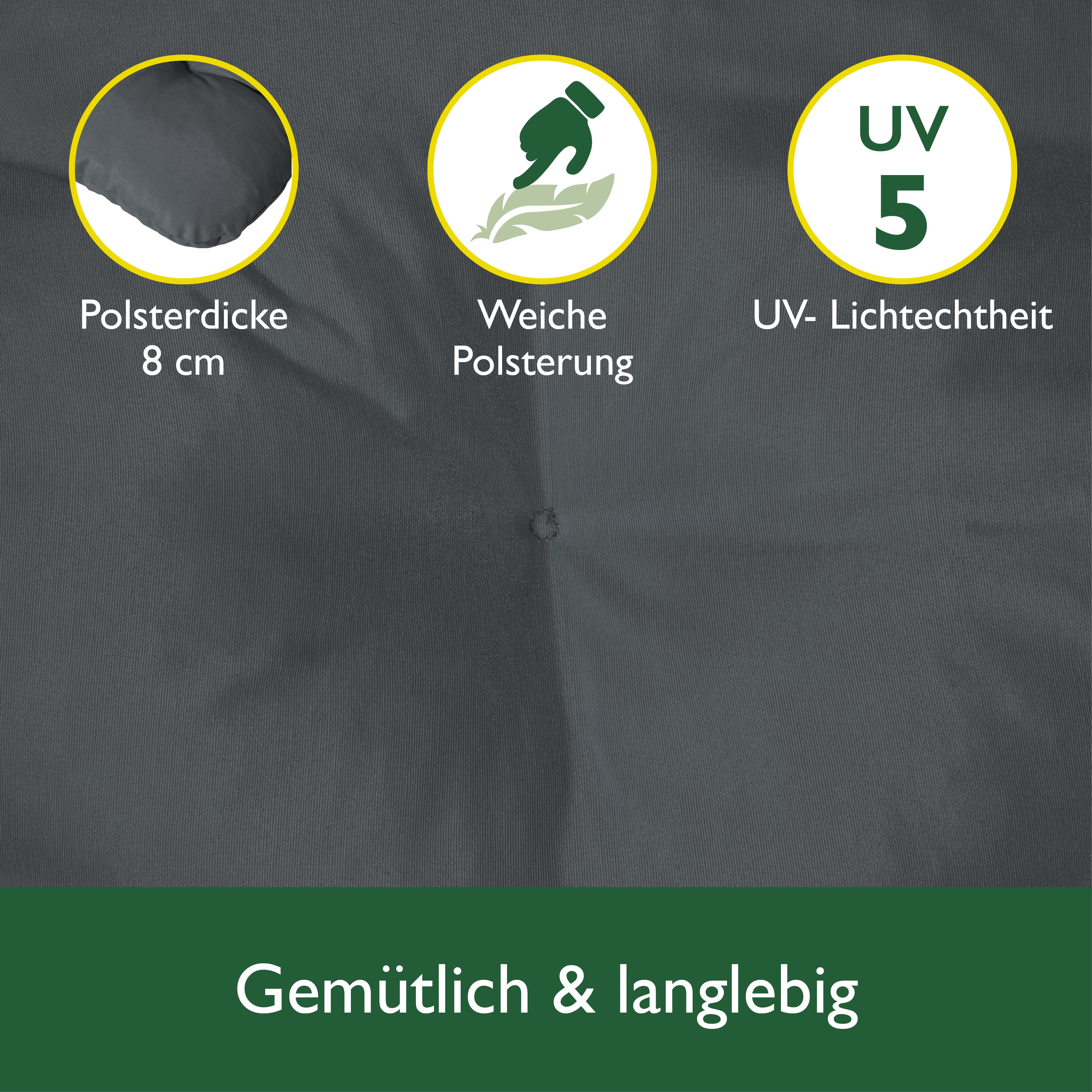 Beautissu Sitzkissen für Hollywoodschaukel mit 2 Seitenkissen 180×50×8