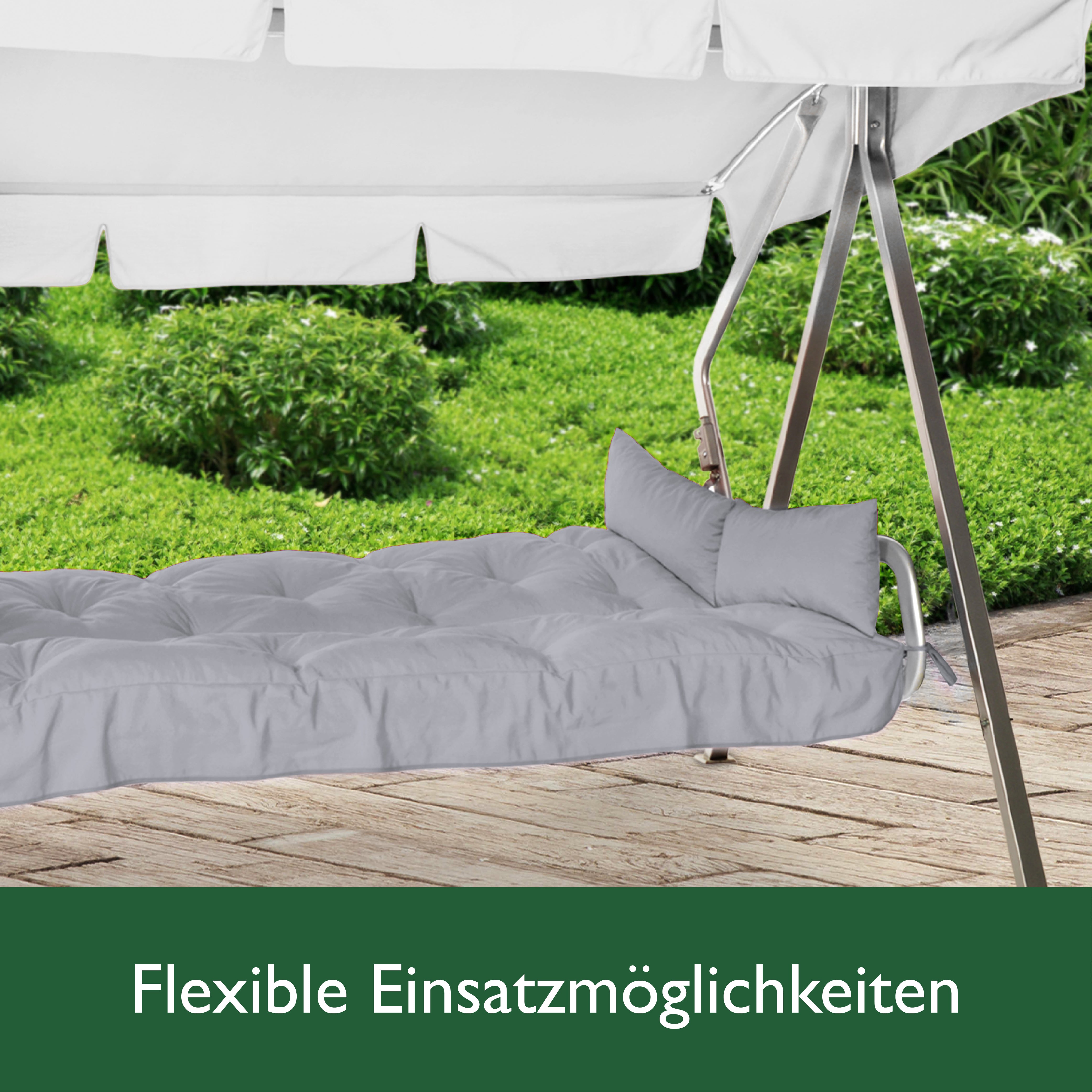Beautissu Sitzkissen für Hollywoodschaukel mit 2 Seitenkissen 180×50×8