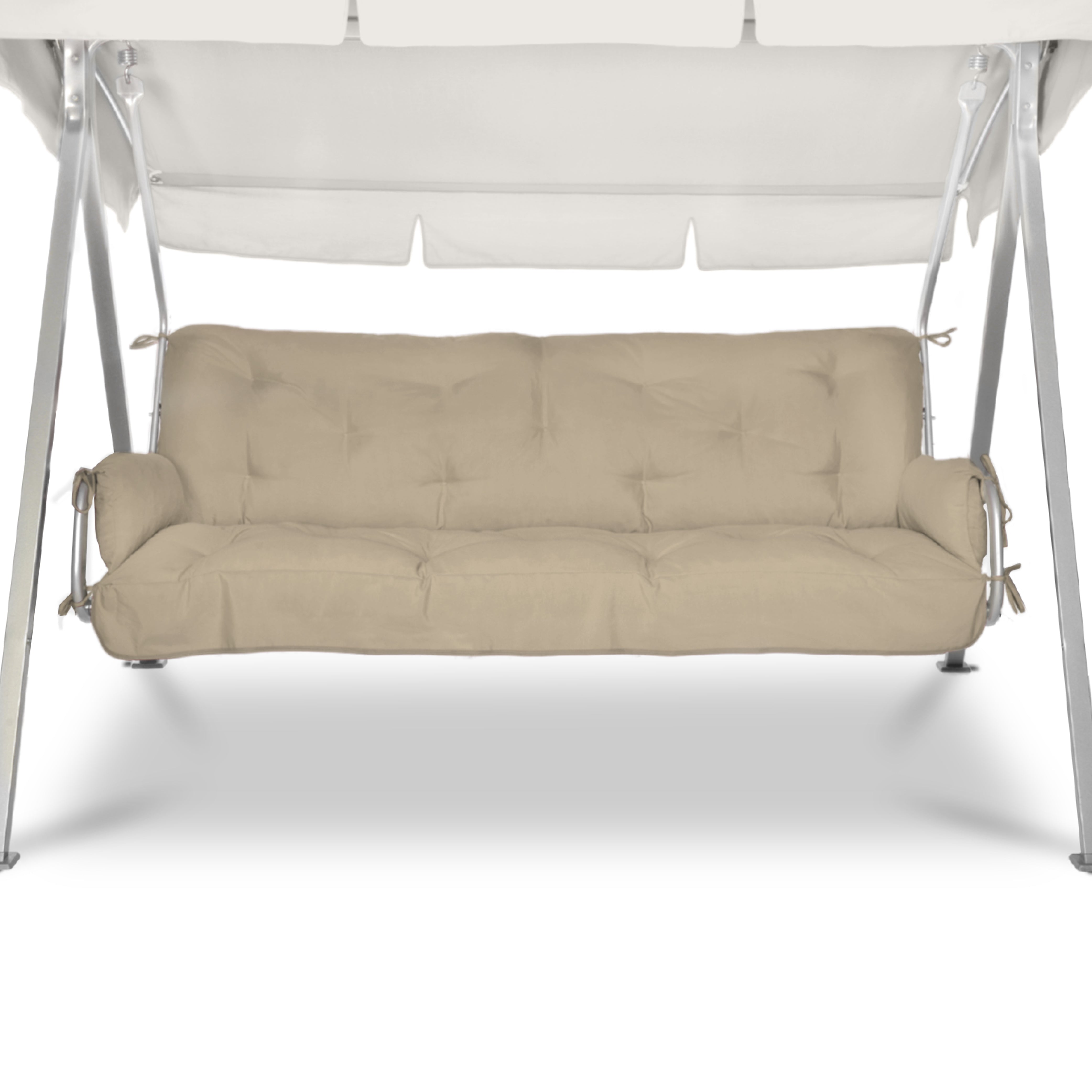 Beautissu Sitzkissen für Hollywoodschaukel mit 2 Seitenkissen 180×50×8