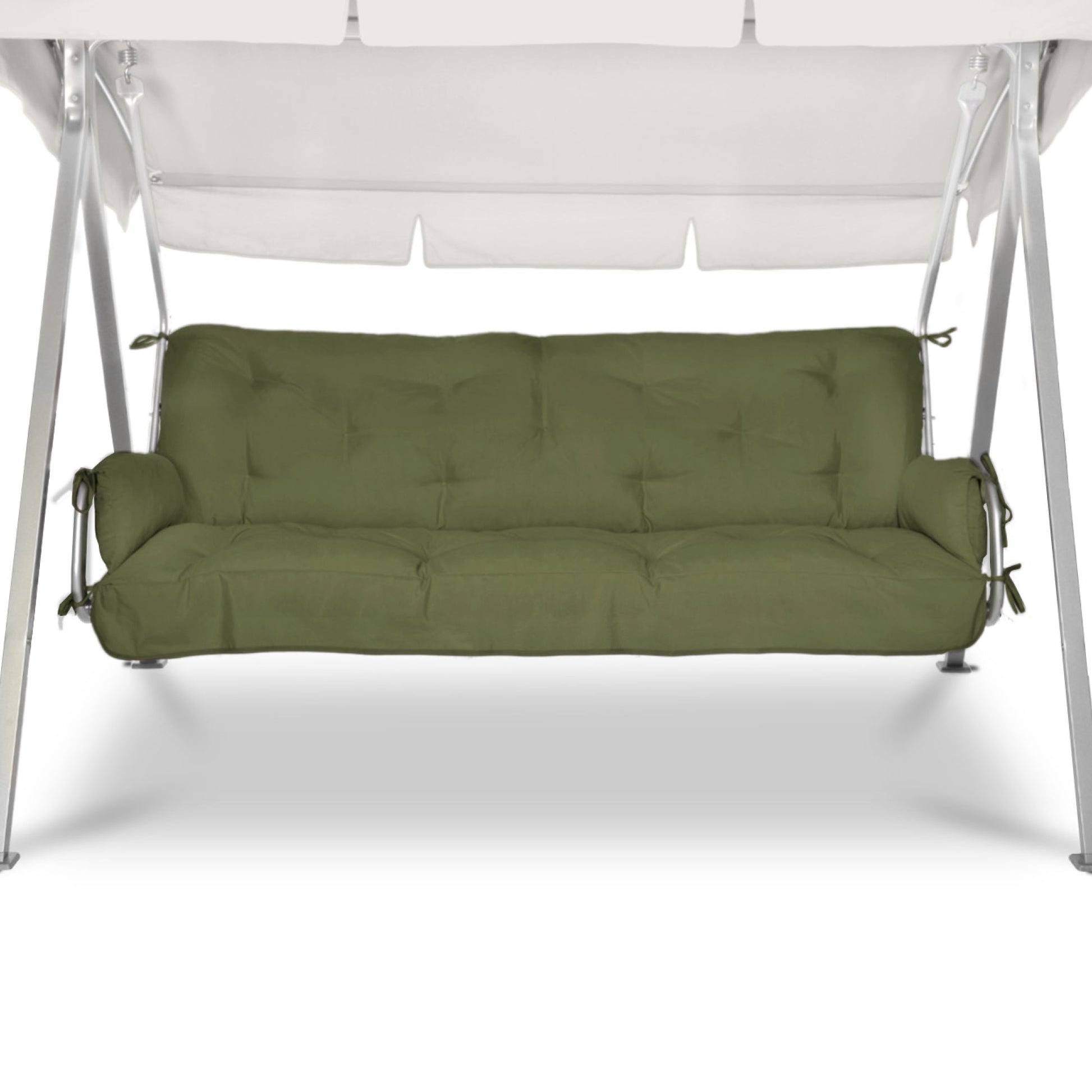 Hollywoodschaukel Gartenauflage Beautissu mit 2 Seitenkissen, 8 cm Polsterung, UV-beständig, Polyesterbezug, hochwertige Qualität