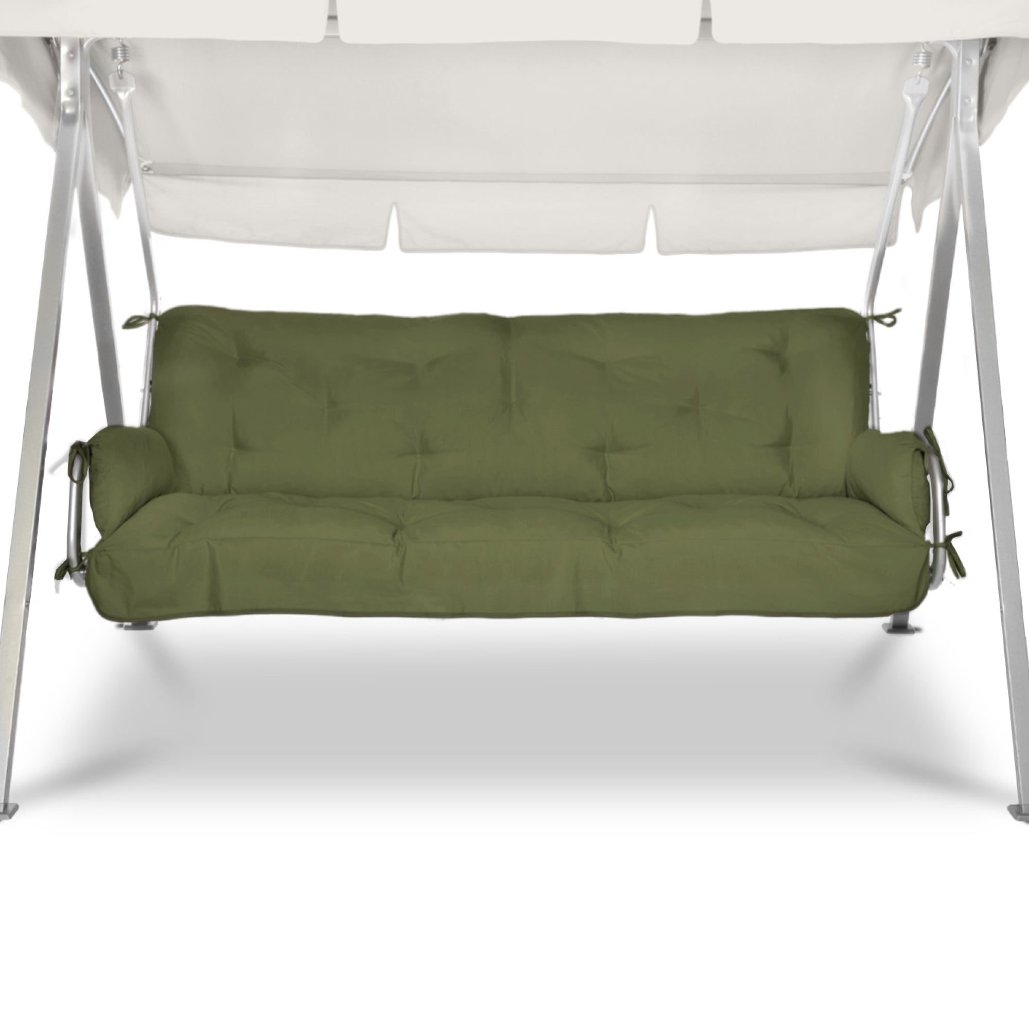 Hollywoodschaukel Gartenauflage Beautissu mit 2 Seitenkissen, 8 cm Polsterung, UV-beständig, Polyesterbezug, hochwertige Qualität