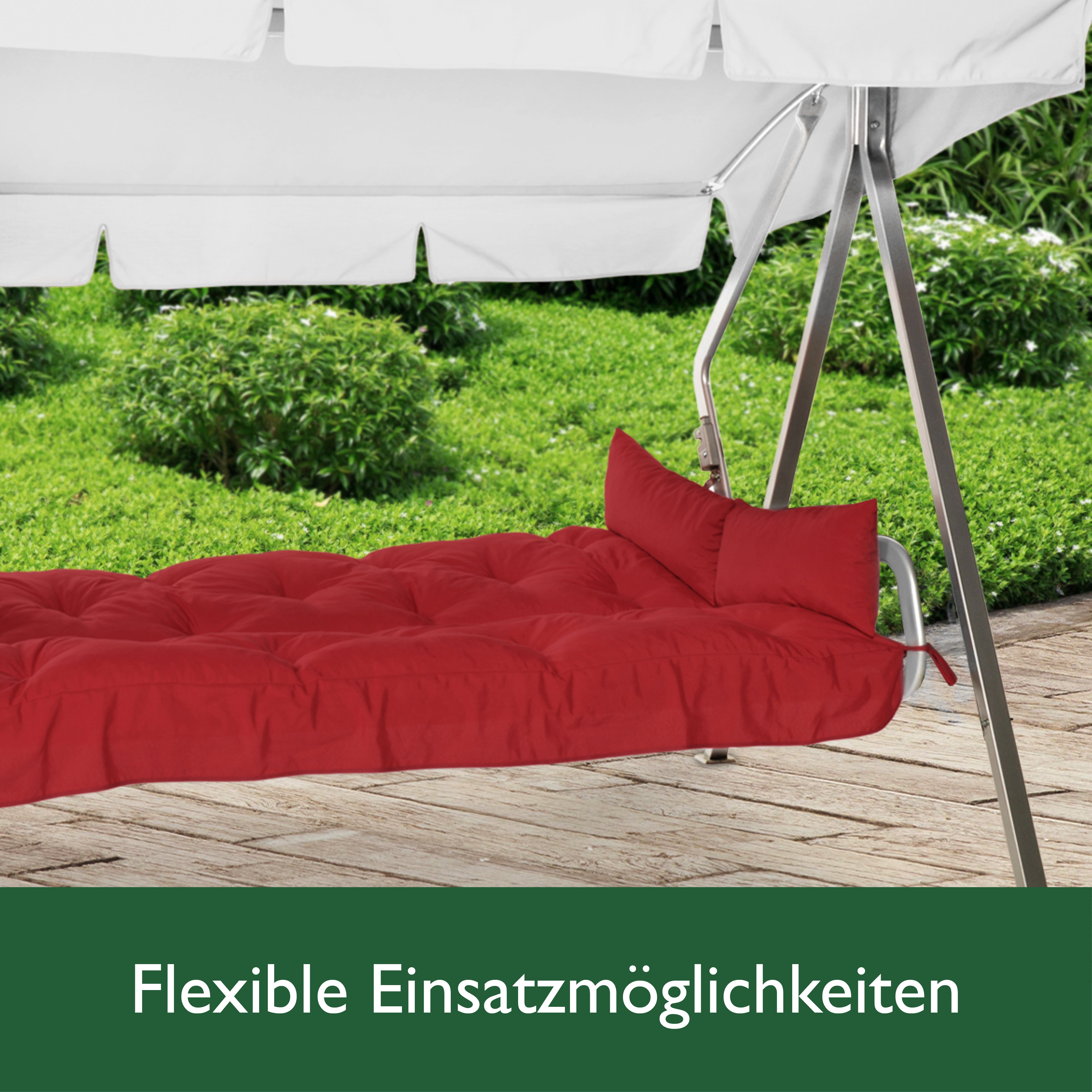Beautissu Sitzkissen für Hollywoodschaukel mit 2 Seitenkissen 180×50×8