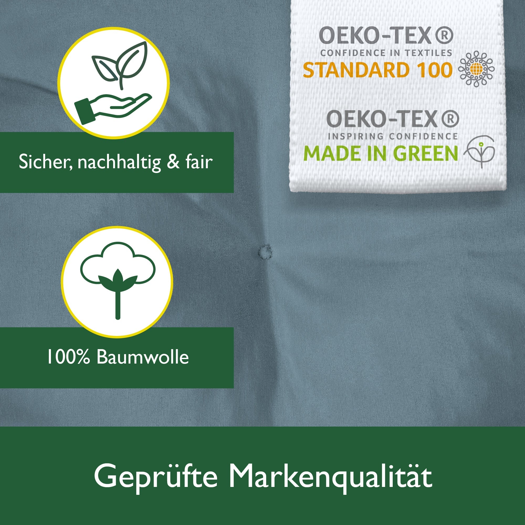 Beautissu Hollywoodschaukel Gartenauflage mit 2 Seitenkissen, 8 cm Polsterung, UV-beständig, OEKO-TEX zertifiziert