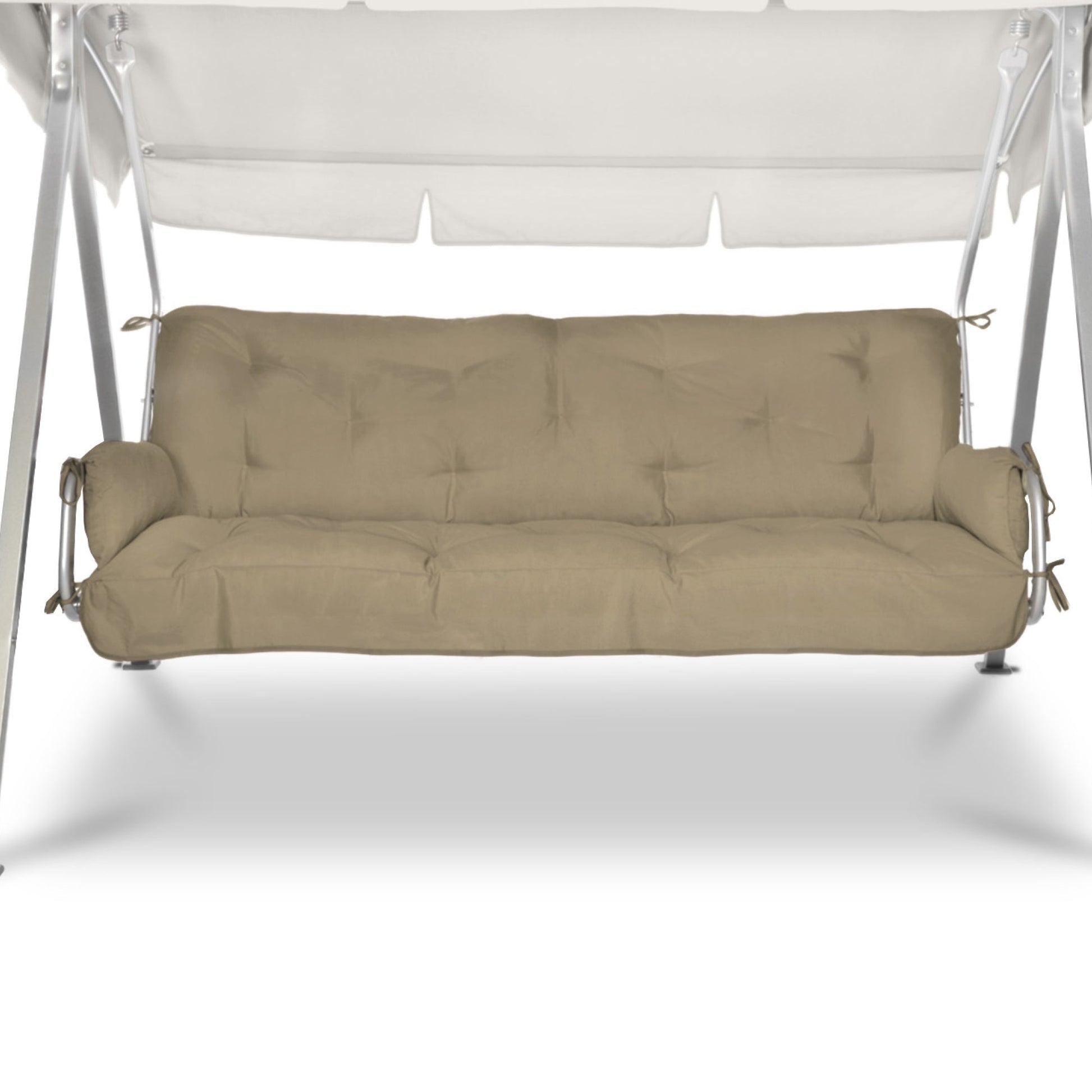 Beautissu Hollywoodschaukel Gartenauflage mit 8 cm Polsterung und 2 Seitenkissen in robustem, UV-beständigem Polyesterbezug