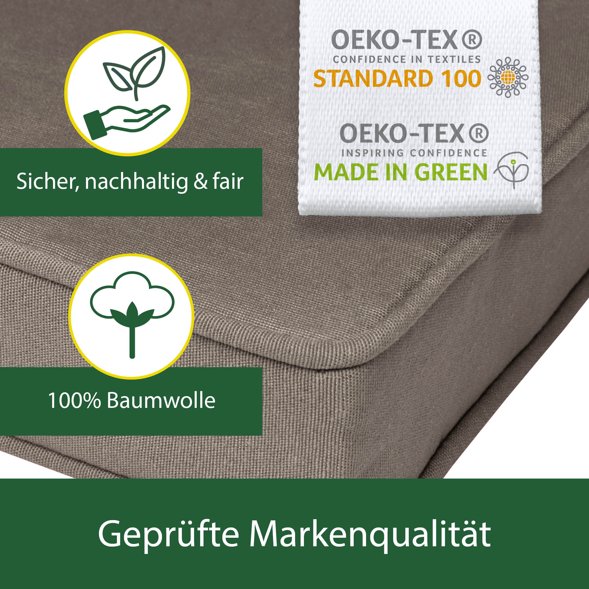 Beautissu Sitzkissen 2er Set für Hollywoodschaukel mit robustem, UV-beständigem Polyesterbezug und formstabiler Polyurethan-Polsterung
