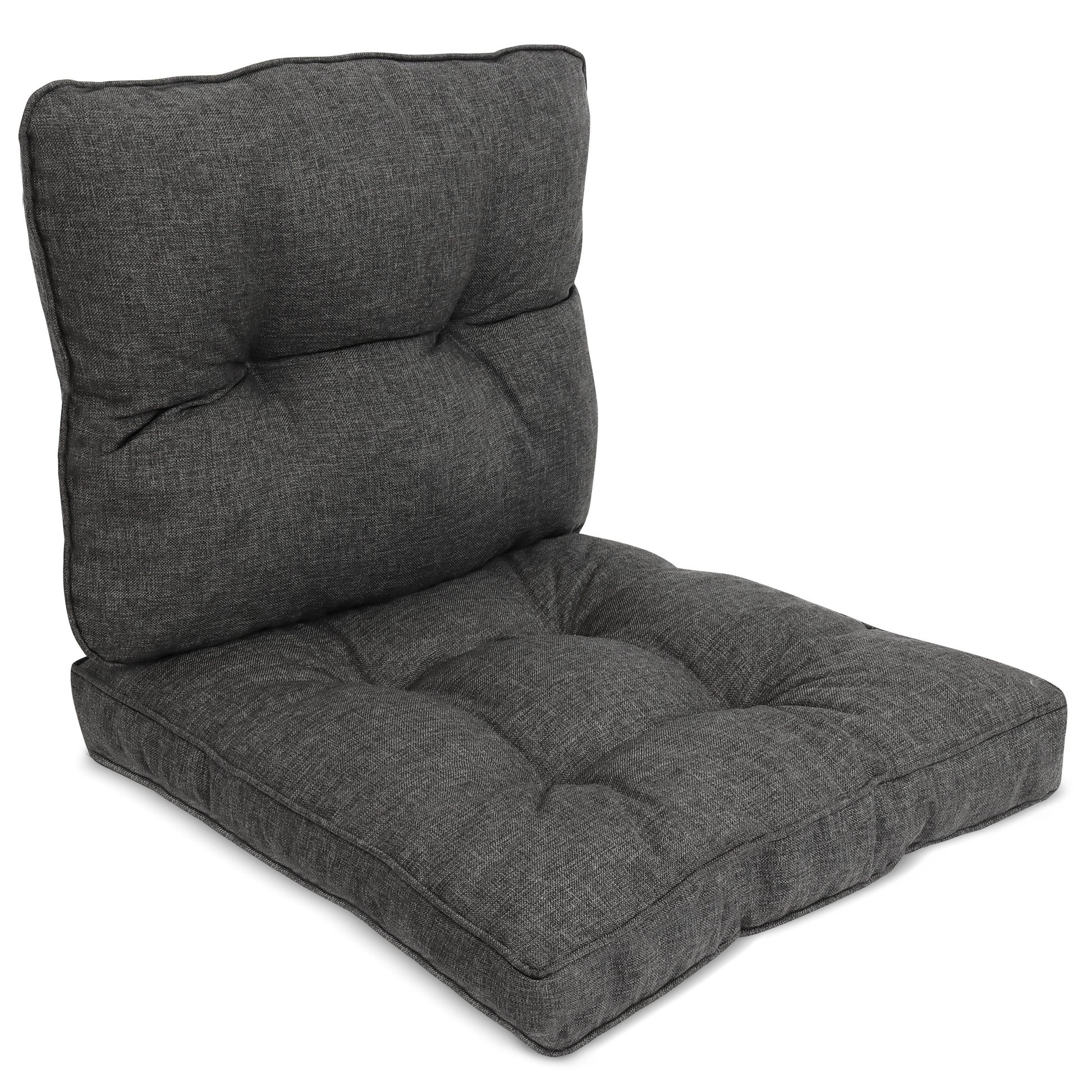 Beautissu Outdoor Lounge Rückenkissen & Sitzkissen 10/12 cm dick Anthr