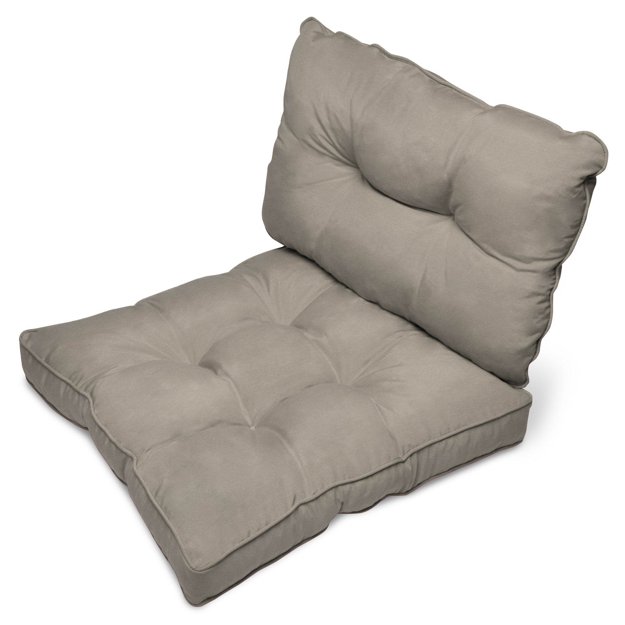 Beautissu Outdoor Lounge Rückenkissen & Sitzkissen 10/12 cm dick Hellg