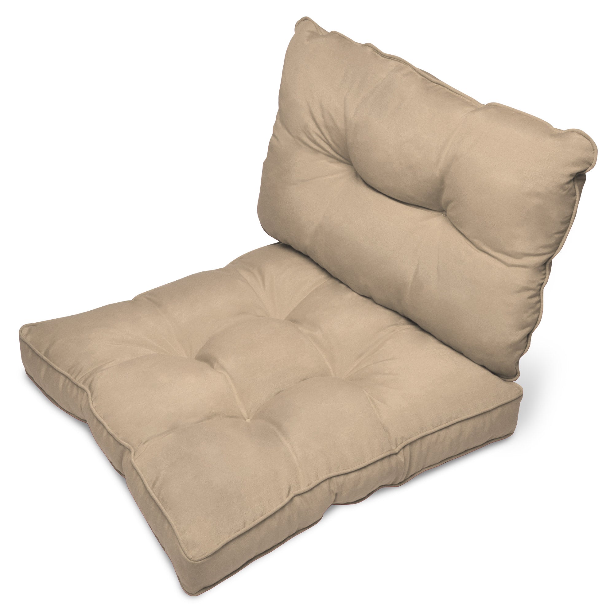 Beautissu Outdoor Lounge Rückenkissen & Sitzkissen 10/12 cm dick Natur