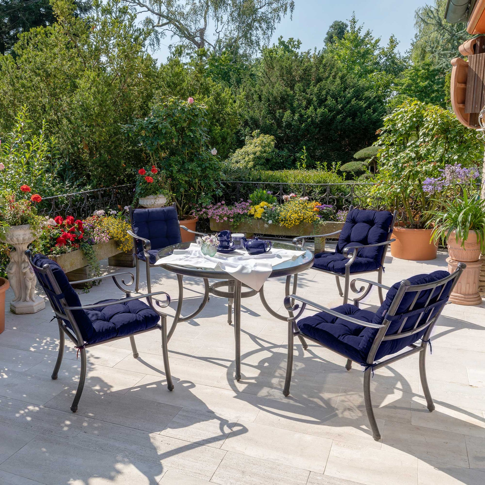 Beautissu Niederlehner Stuhlauflage 100x50x8 cm  – Gartenstuhl Sitzkis