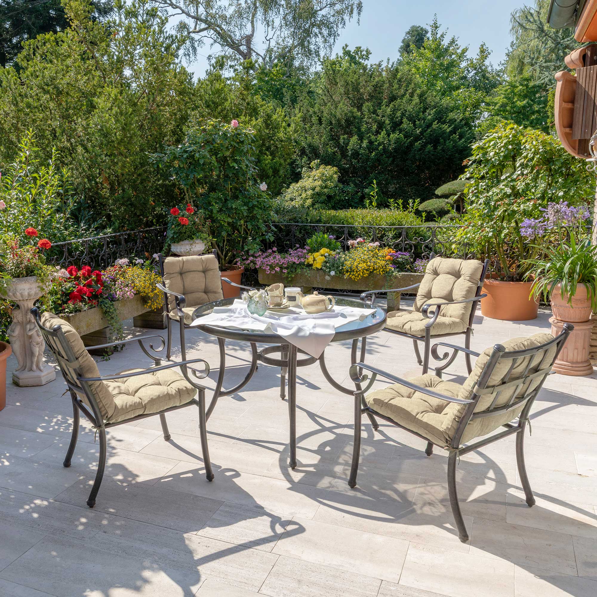 Beautissu Niederlehner Stuhlauflage 100x50x8 cm  – Gartenstuhl Sitzkis