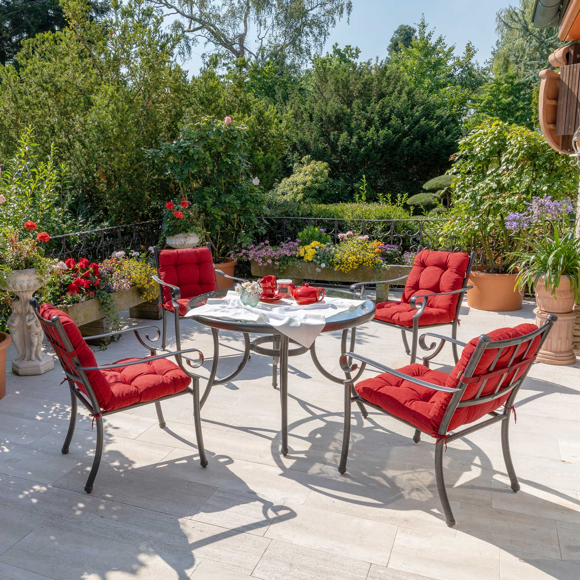 Beautissu Niederlehner Stuhlauflage 100x50x8 cm  – Gartenstuhl Sitzkis