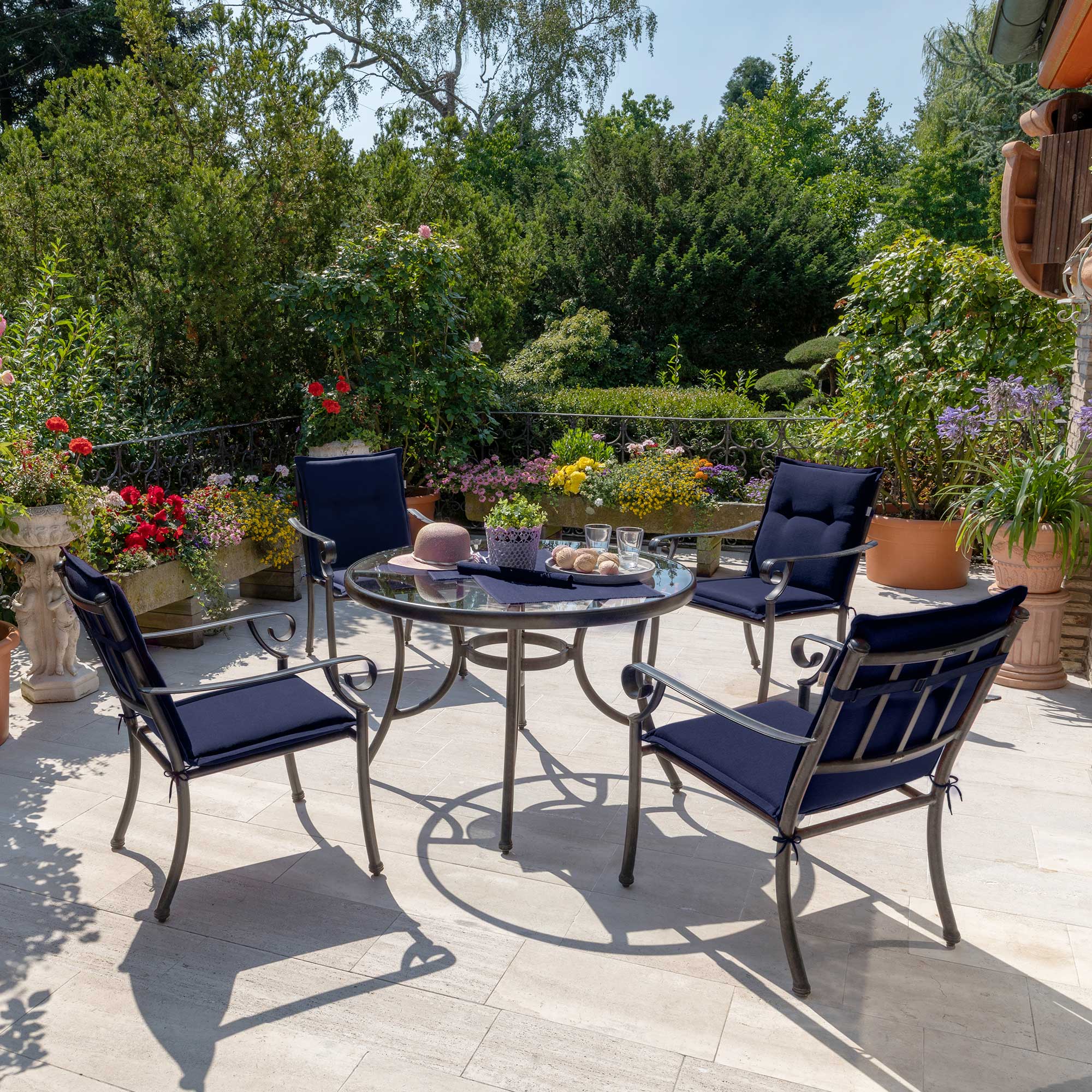 Beautissu Niederlehner Stuhlauflage 100x50x6 cm  – Gartenstuhl Sitzkis