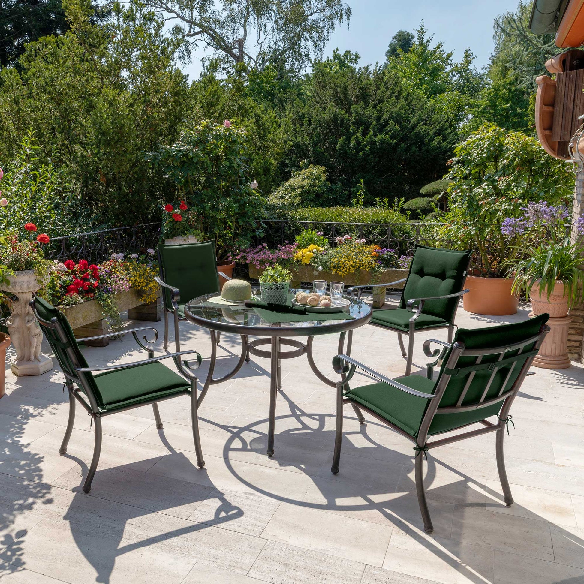 Beautissu Niederlehner Stuhlauflage 100x50x6 cm  – Gartenstuhl Sitzkis