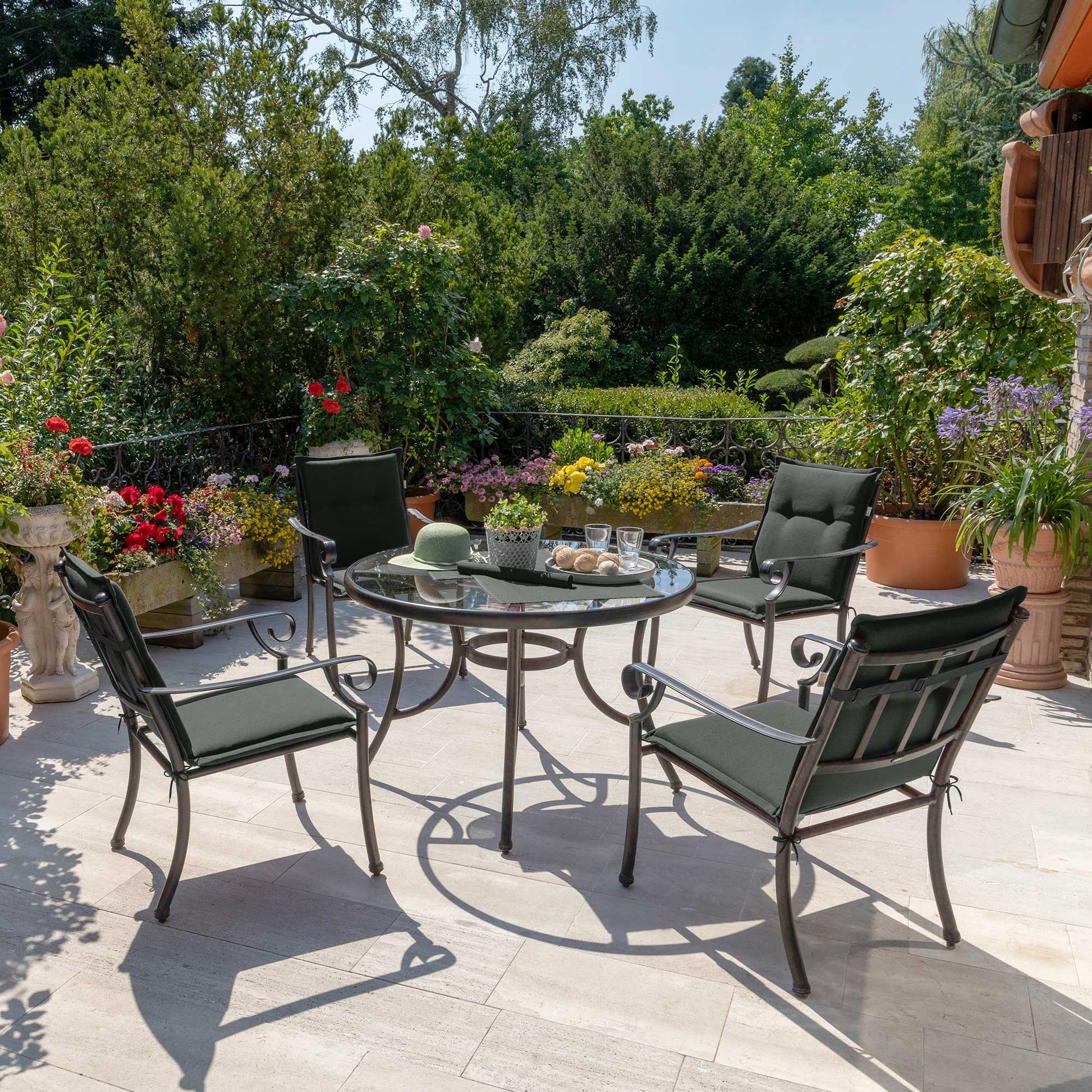 Beautissu Niederlehner Stuhlauflage 100x50x6 cm  – Gartenstuhl Sitzkis