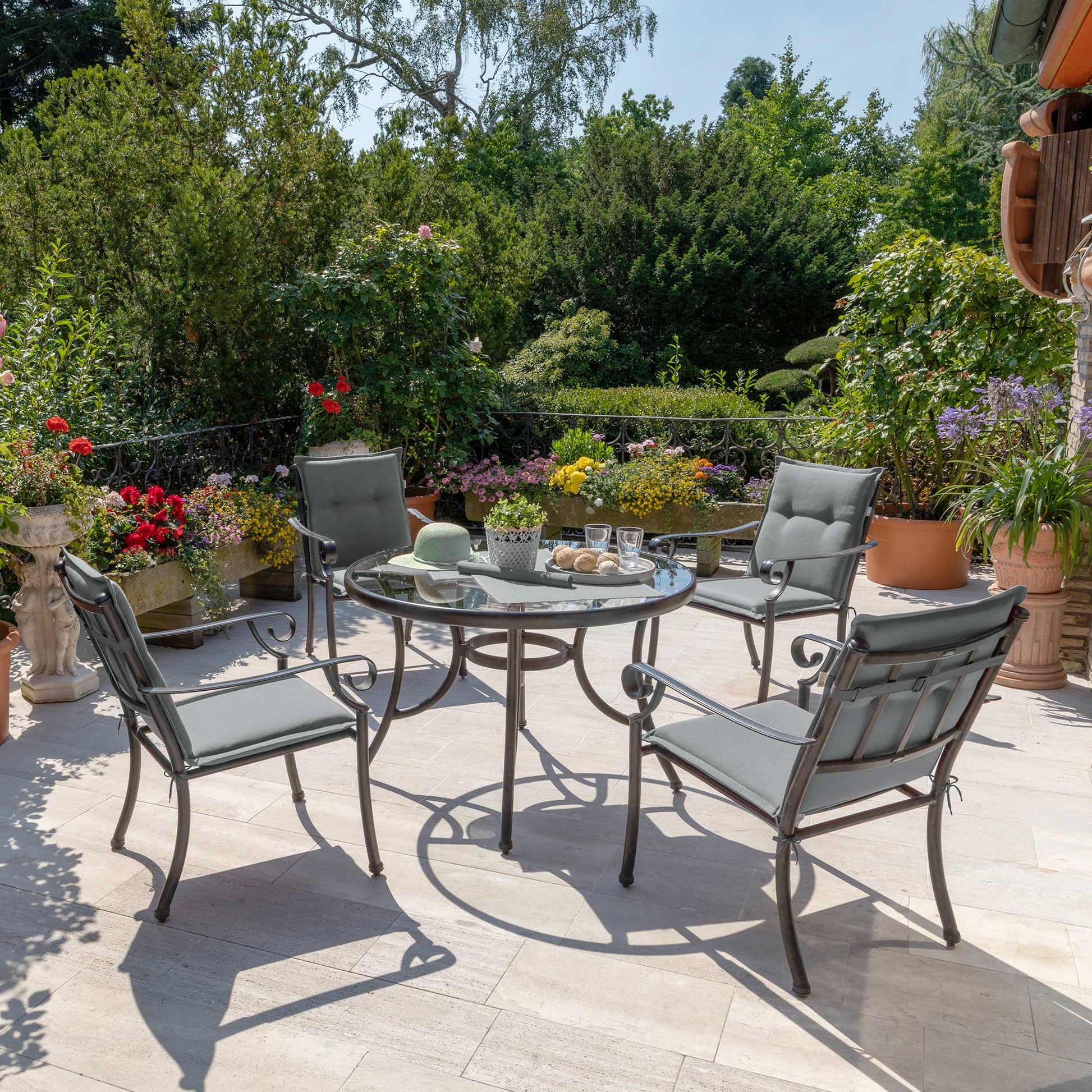 Beautissu Niederlehner Stuhlauflage 100x50x6 cm  – Gartenstuhl Sitzkis