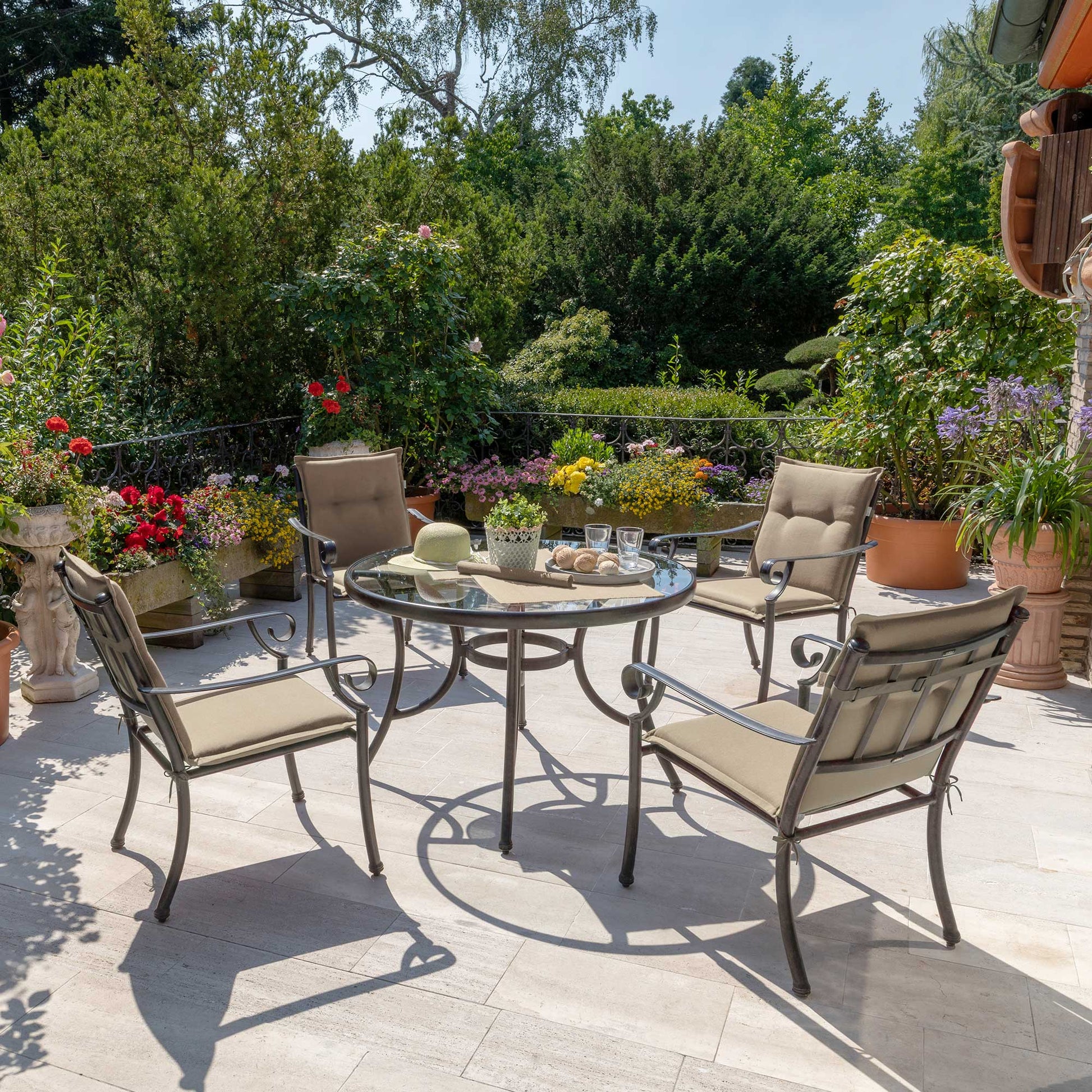 Beautissu Niederlehner Stuhlauflage 100x50x6 cm  – Gartenstuhl Sitzkis