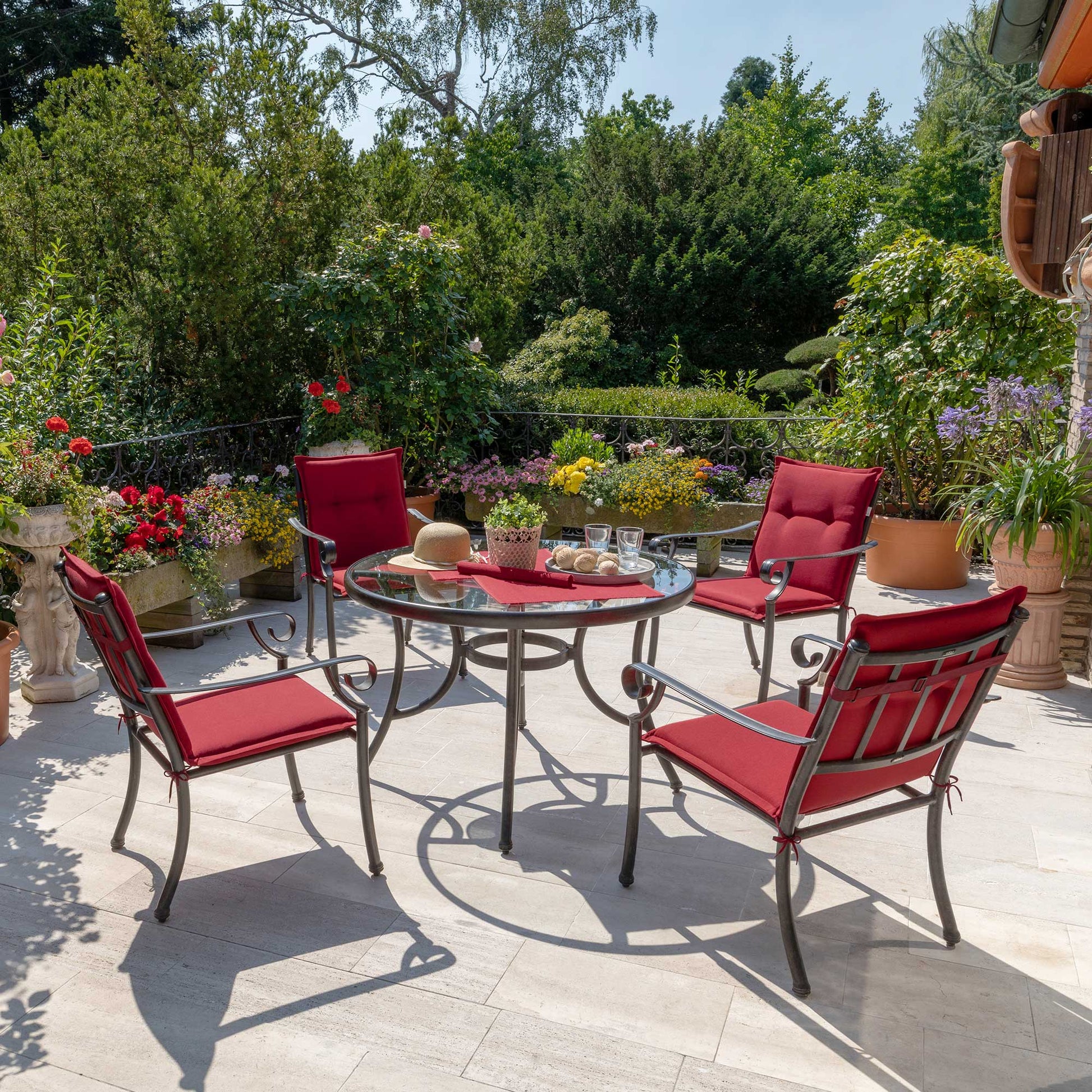 Beautissu Niederlehner Stuhlauflage 100x50x6 cm  – Gartenstuhl Sitzkis