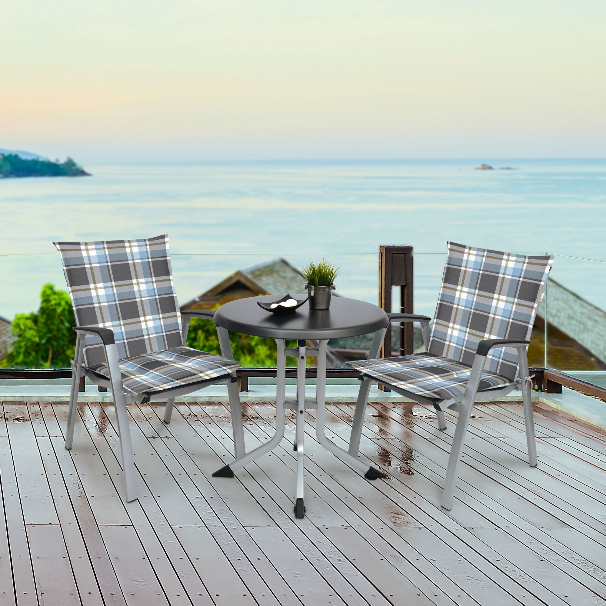 Beautissu Niederlehner Stuhlauflage 100x50x6 cm  – Gartenstuhl Sitzkis