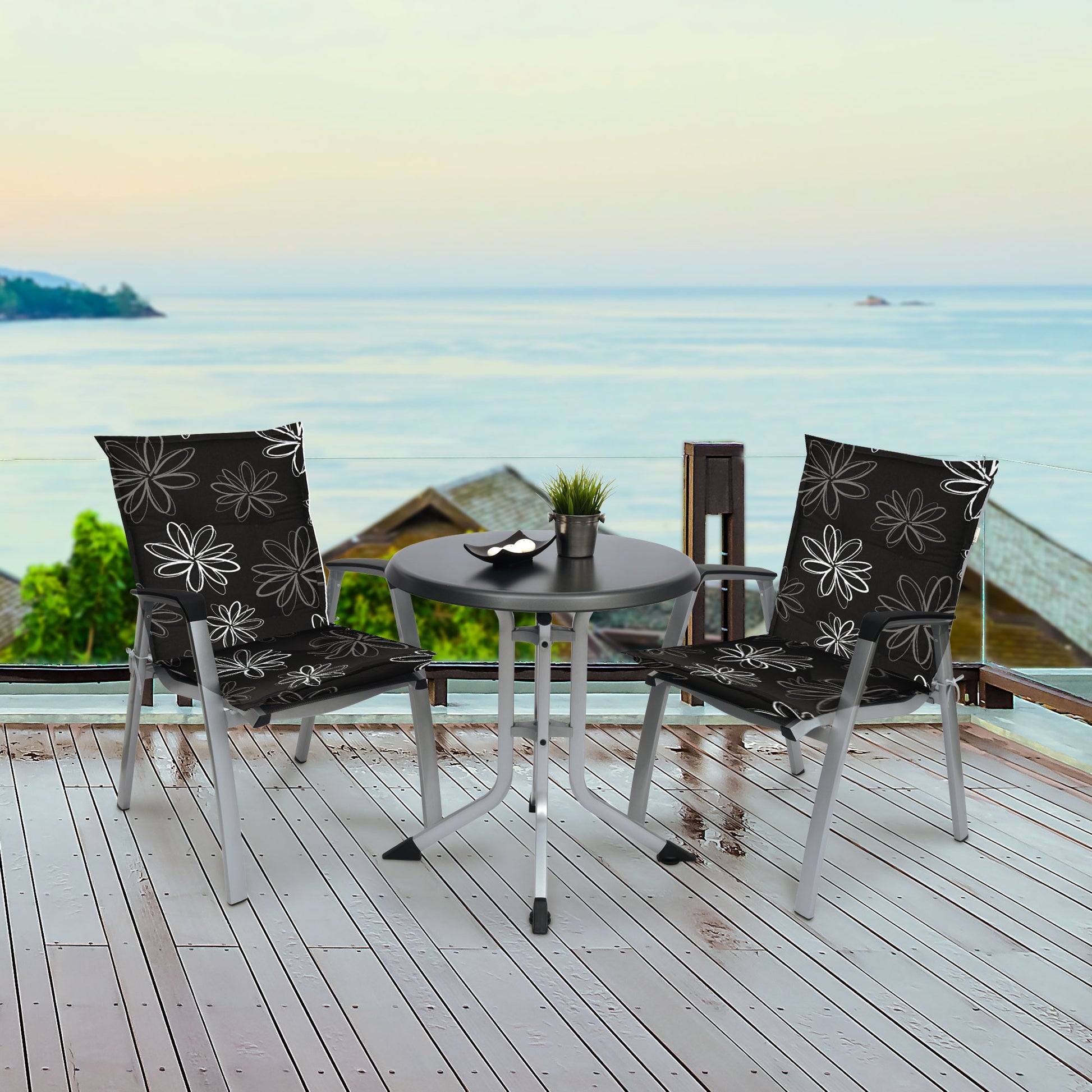 Beautissu Niederlehner Stuhlauflage 100x50x6 cm  – Gartenstuhl Sitzkis