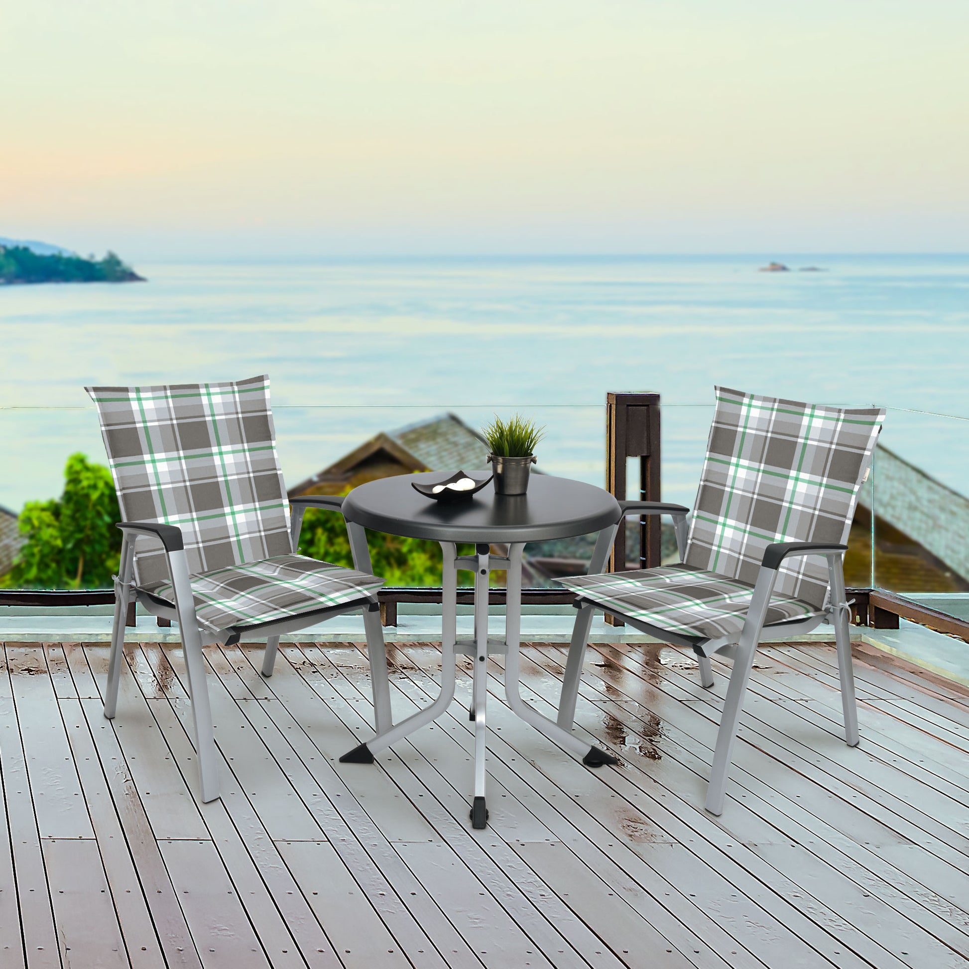 Beautissu Niederlehner Stuhlauflage 100x50x6 cm  – Gartenstuhl Sitzkis