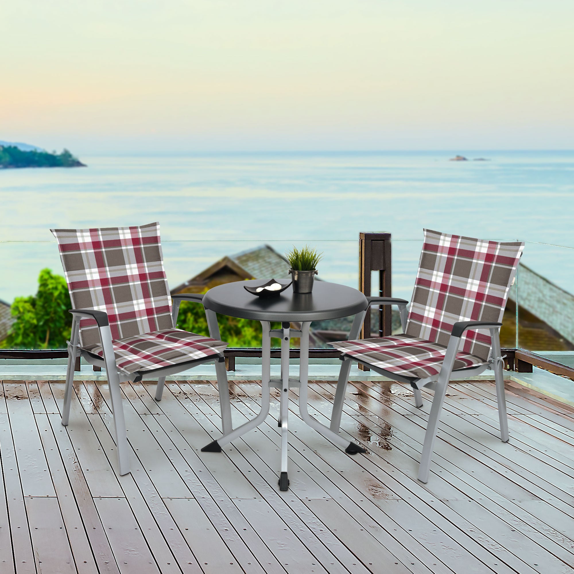 Beautissu Niederlehner Stuhlauflage 100x50x6 cm  – Gartenstuhl Sitzkis