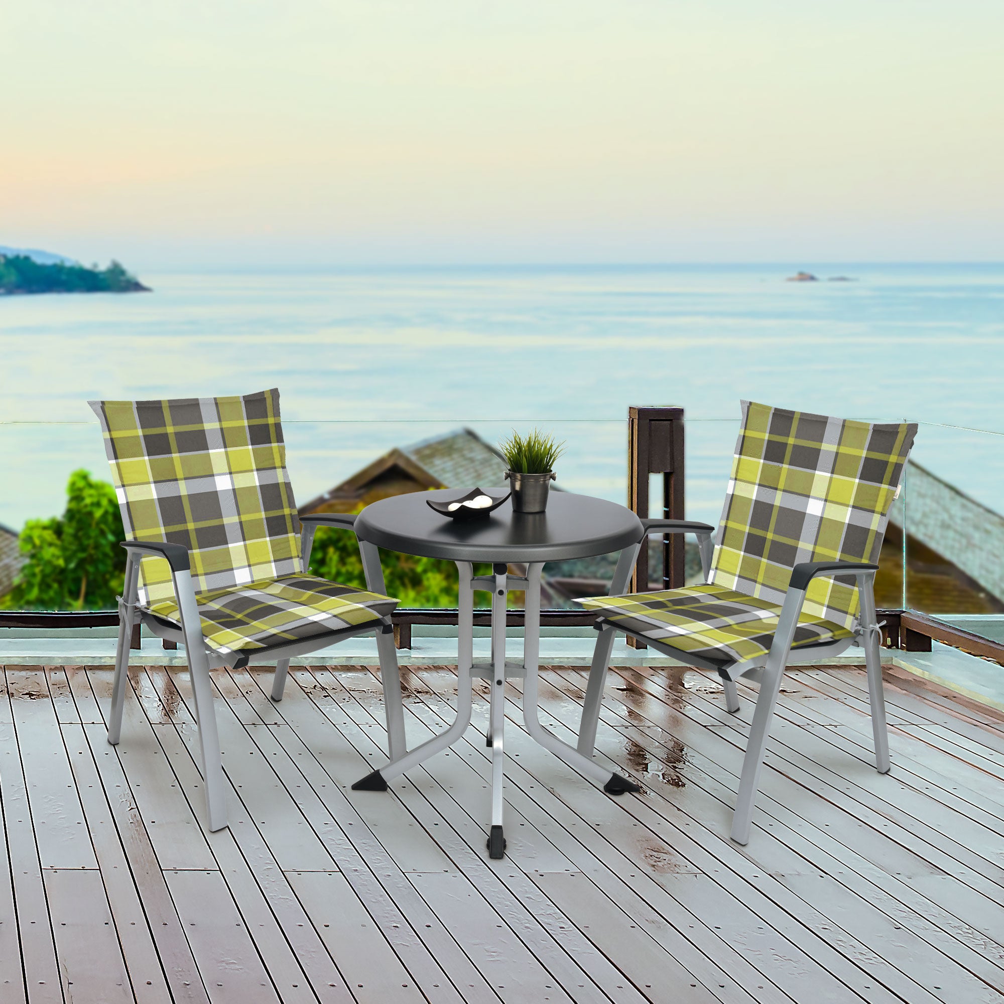 Beautissu Niederlehner Stuhlauflage 100x50x6 cm  – Gartenstuhl Sitzkis