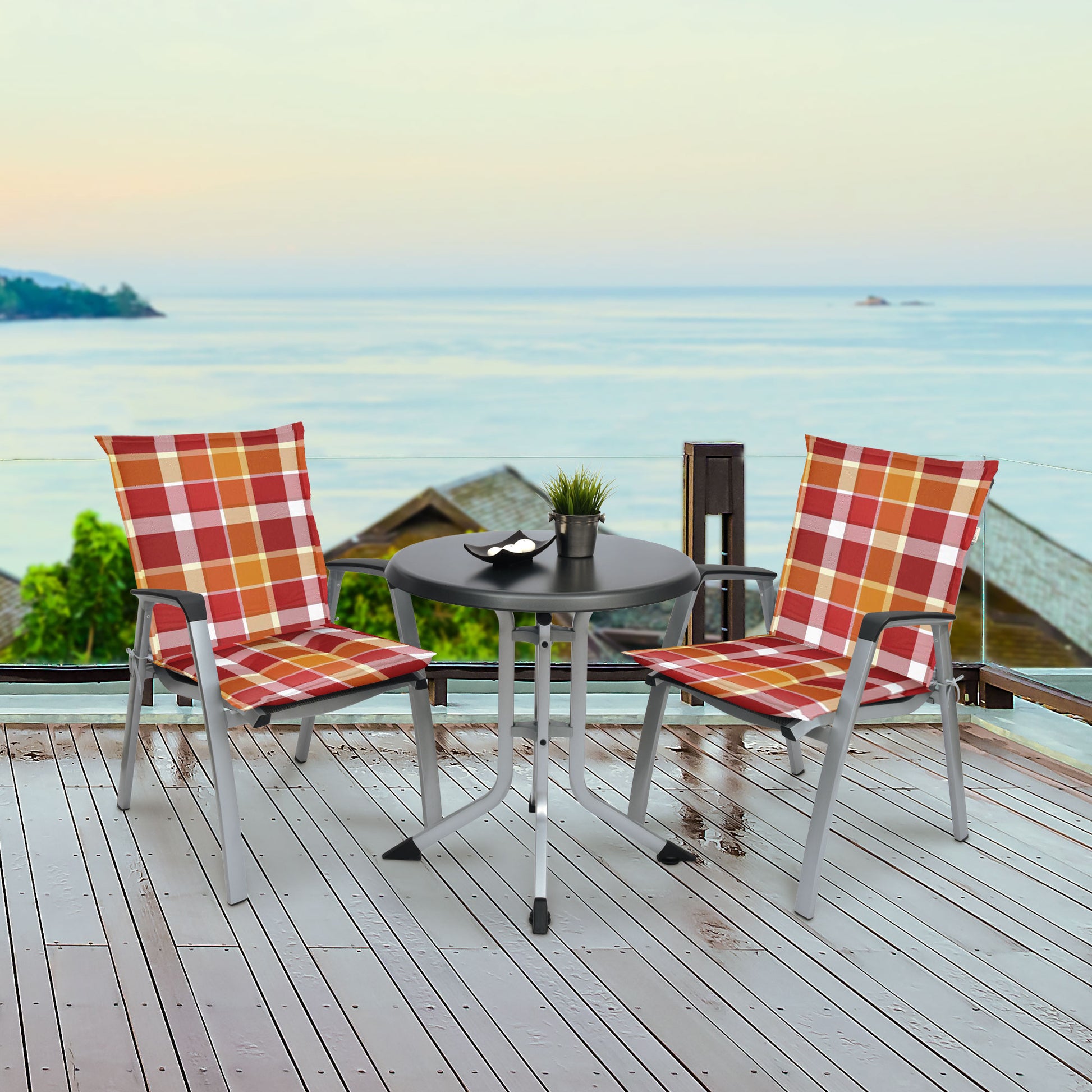 Beautissu Niederlehner Stuhlauflage 100x50x6 cm  – Gartenstuhl Sitzkis