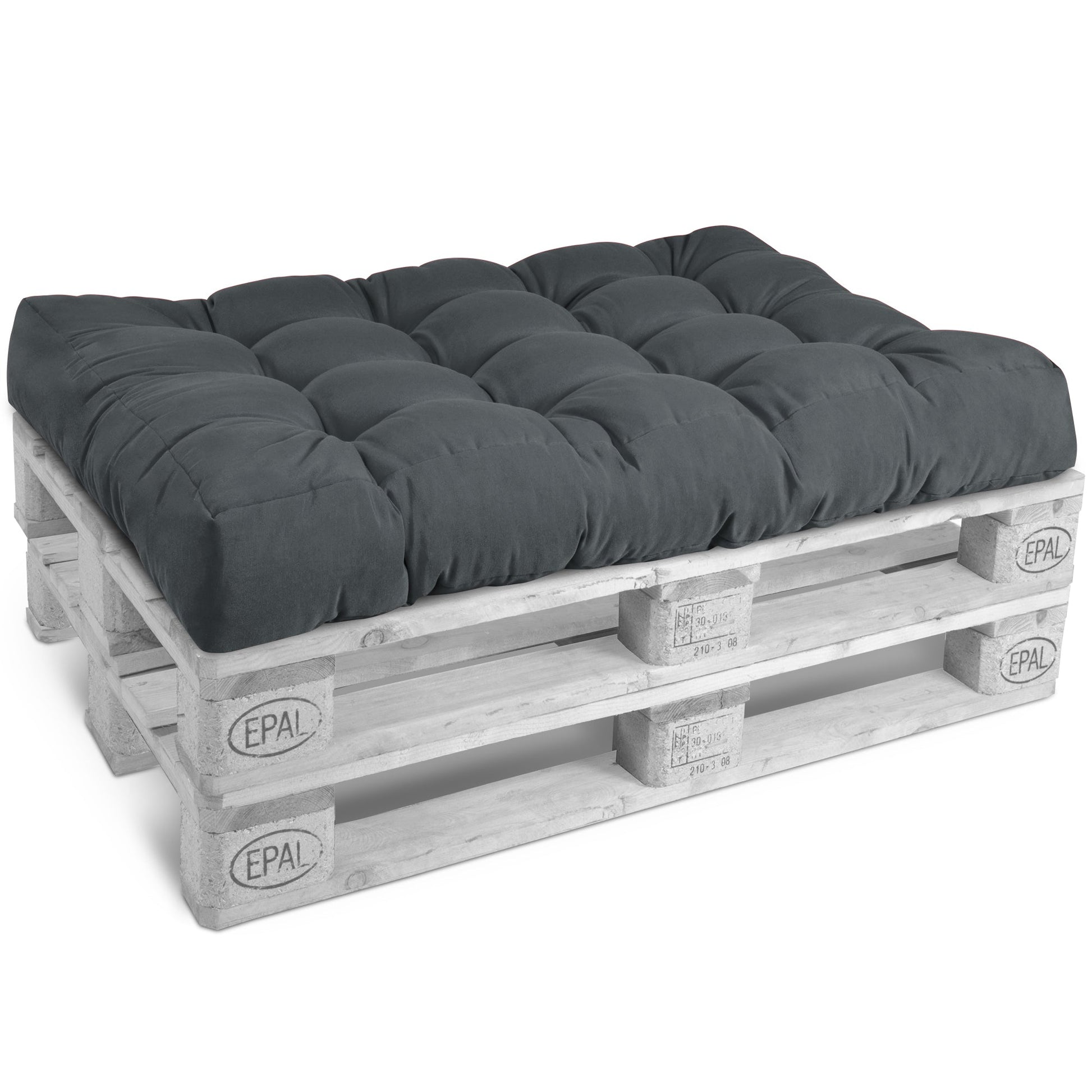 Outdoor Palettenkissen 120x80 cm für Europaletten, wetterfestes Sitzkissen mit dicker Polsterung und robustem Polyesterbezug