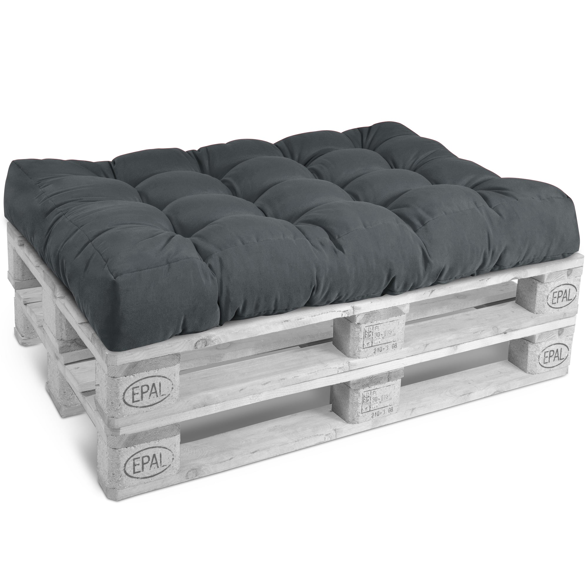 Outdoor Palettenkissen 120x80 cm für Europaletten, wetterfestes Sitzkissen mit dicker Polsterung und robustem Polyesterbezug